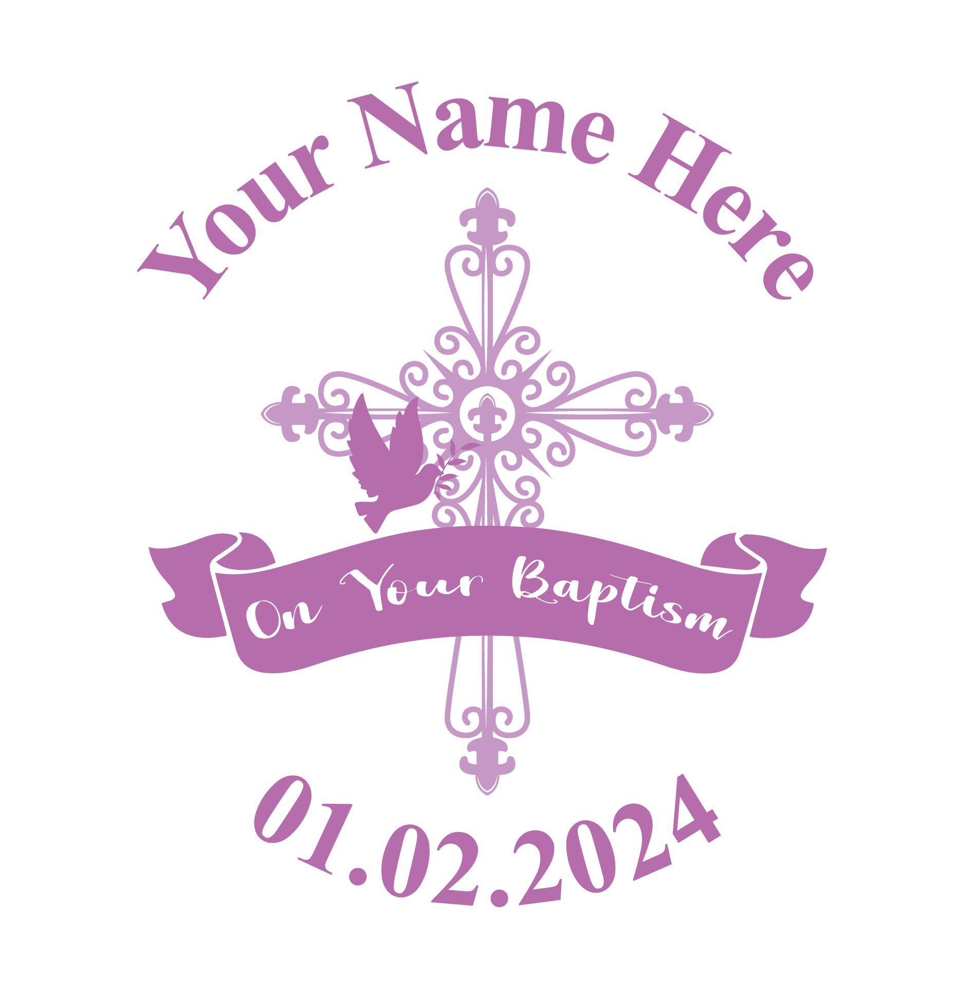 Personalised Cross - Christening Communion