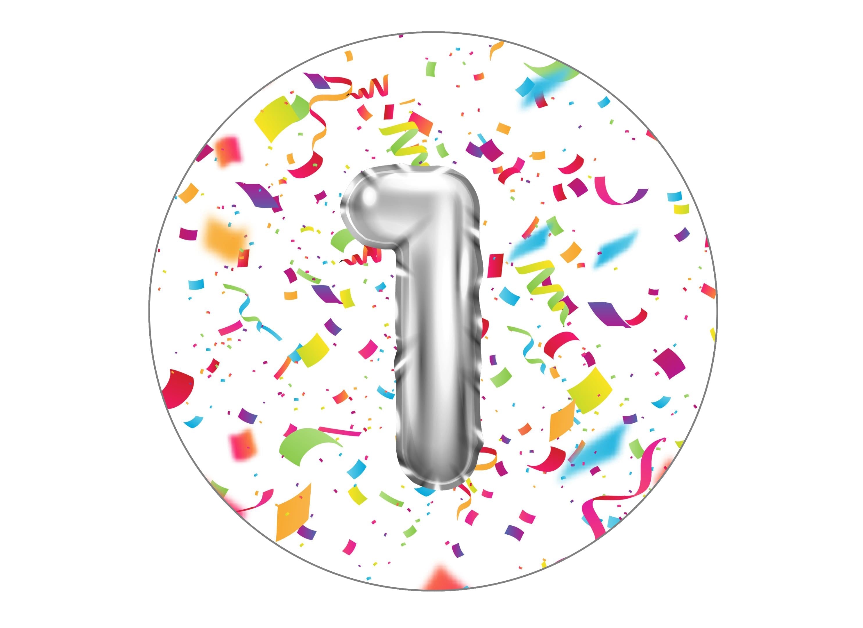 Silver Confetti Numbers - Choose your own number