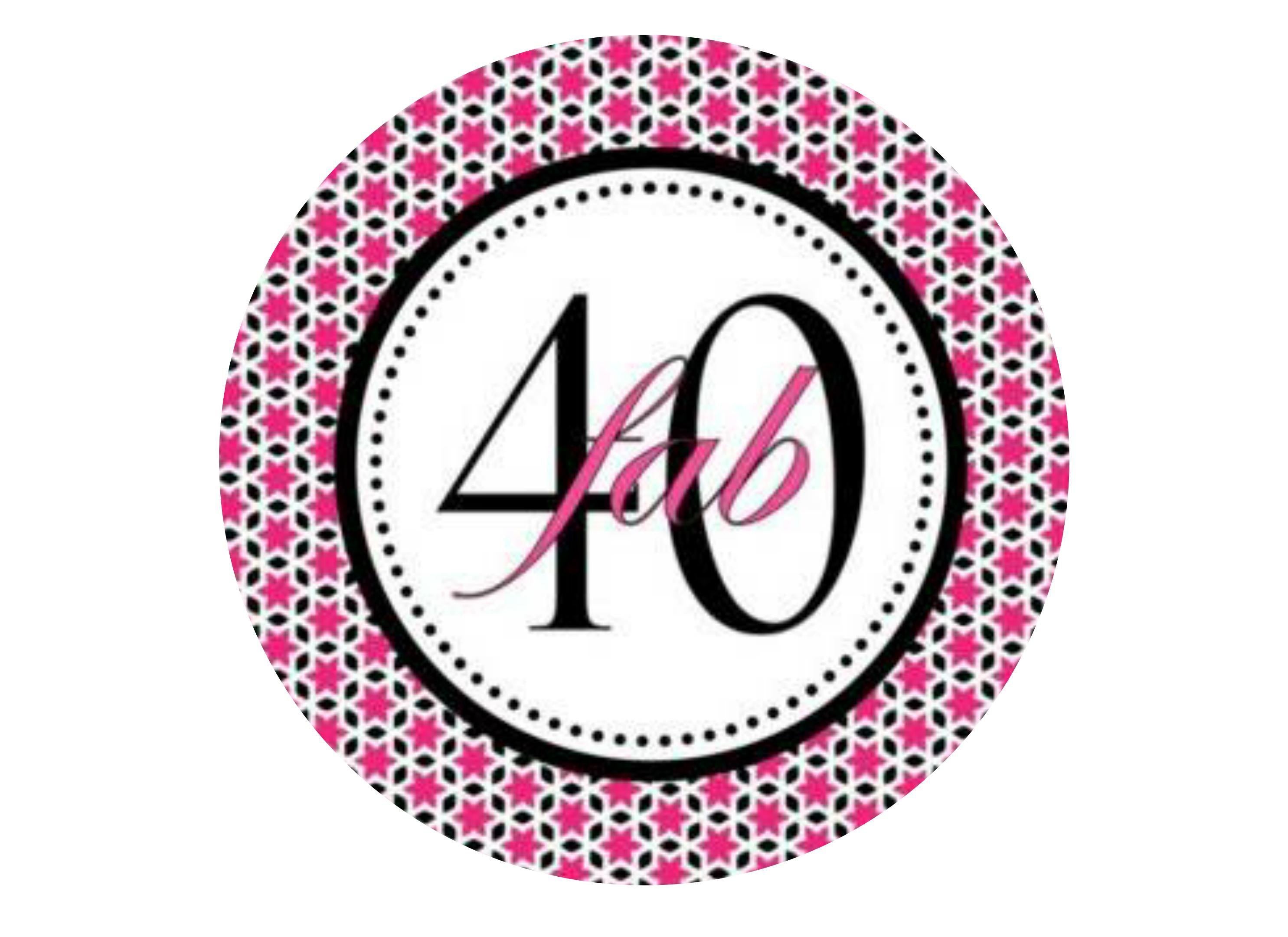 40th Birthday - Pink and Black-Edible cake toppers-Edibilis