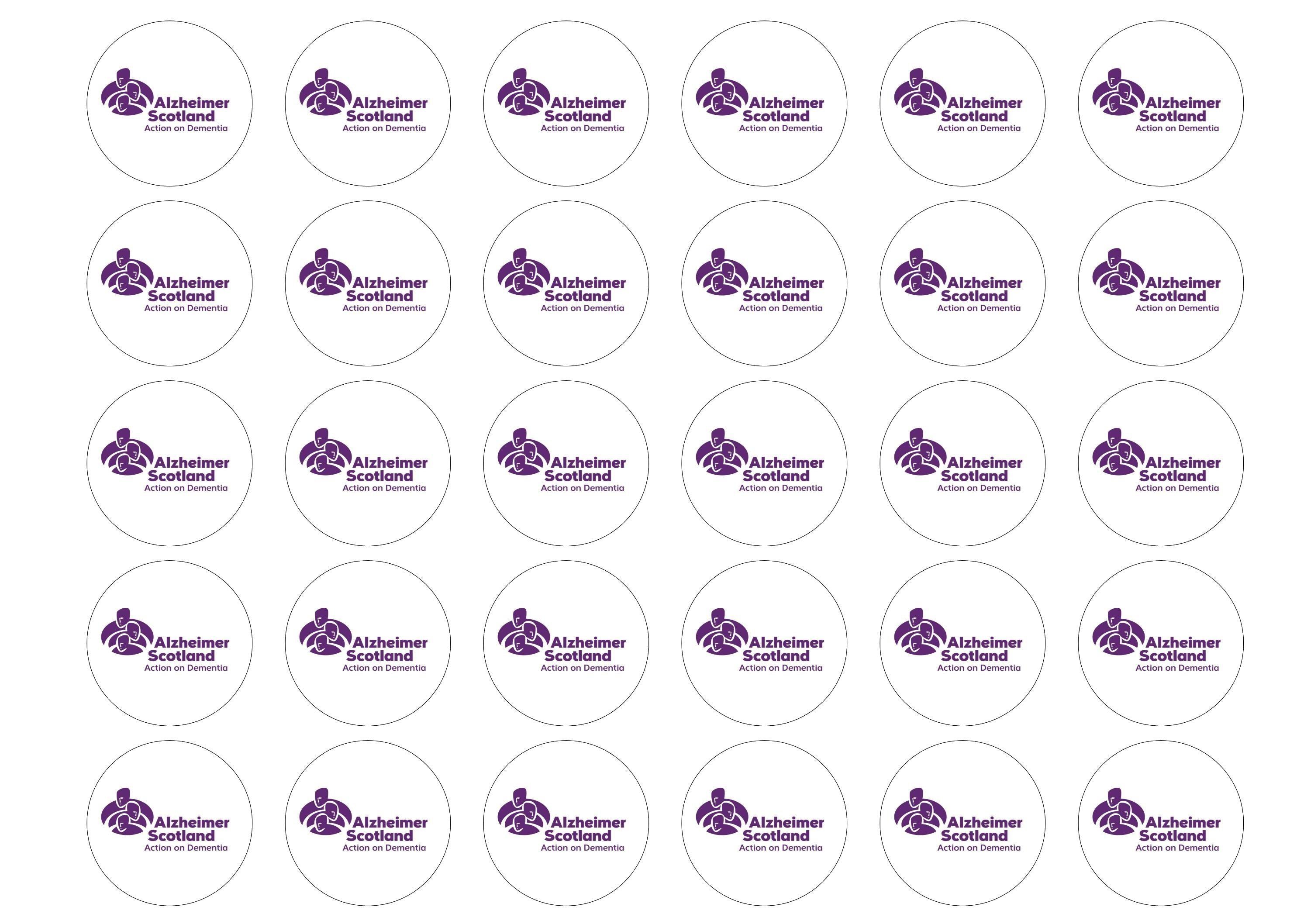 Printed edible cupcake toppers is support of Alzheimer Scotland