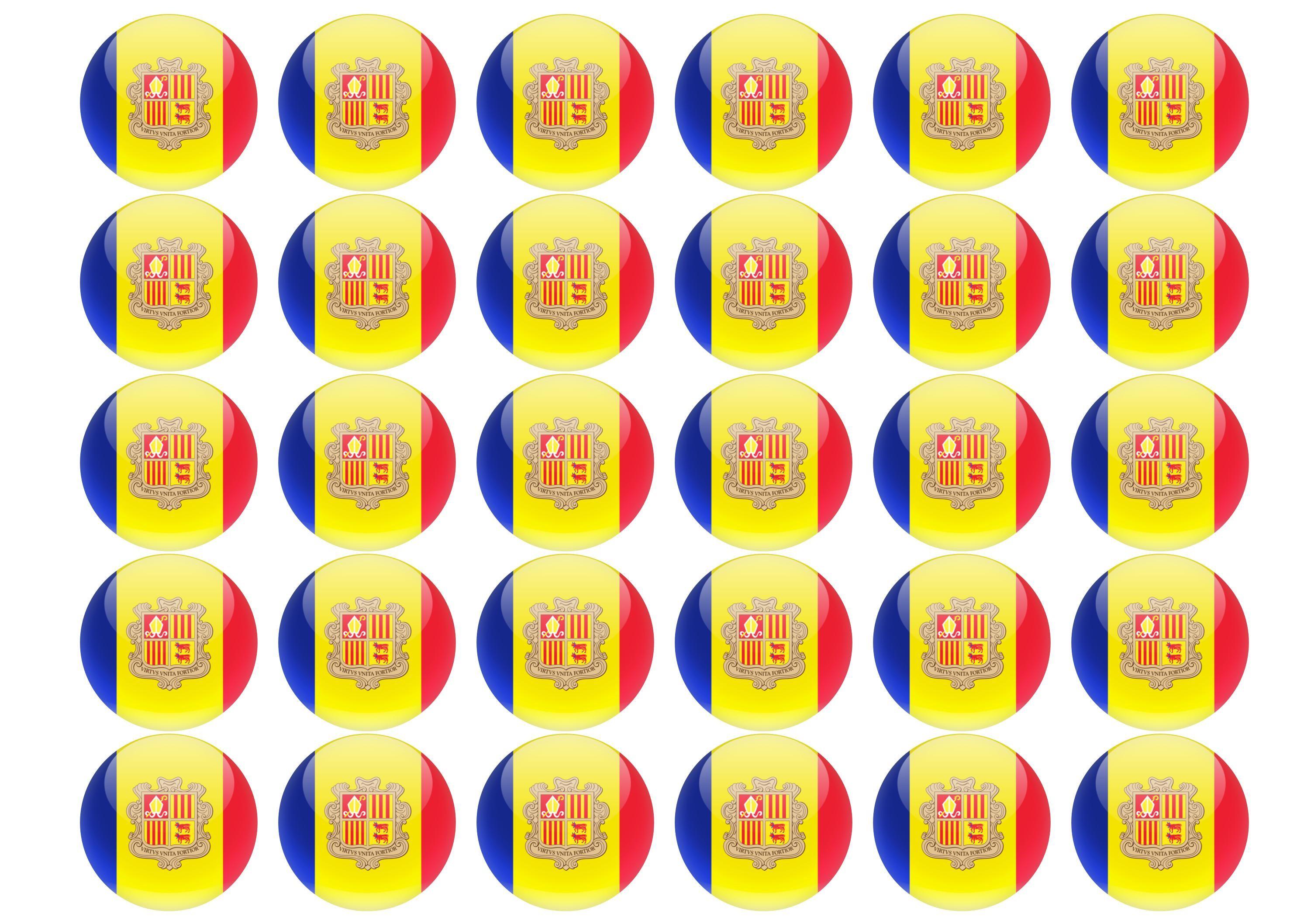 38mm printed edible cupcake toppers - Andorra