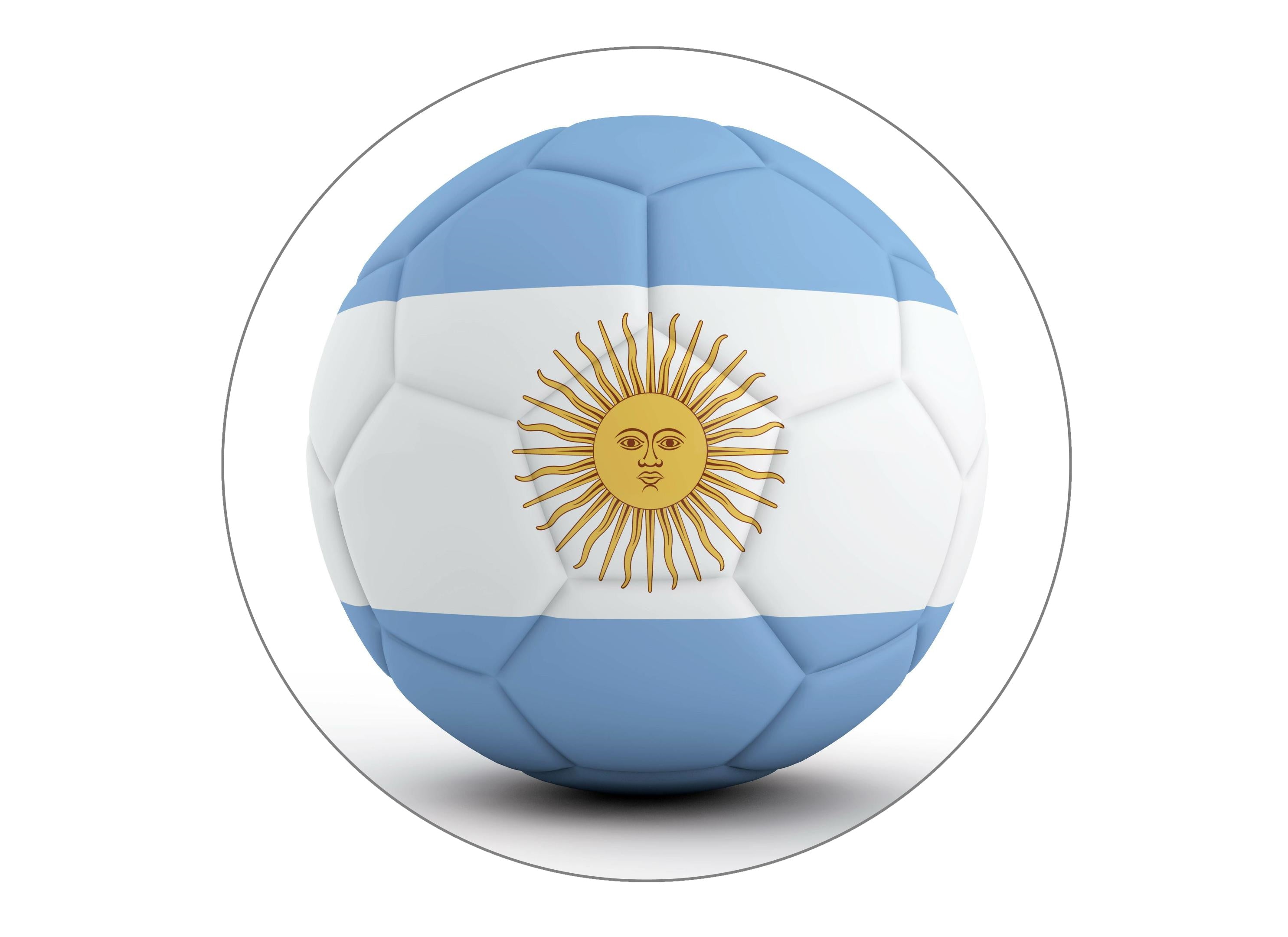 Large World Cup cake topper with the flag of Argentina