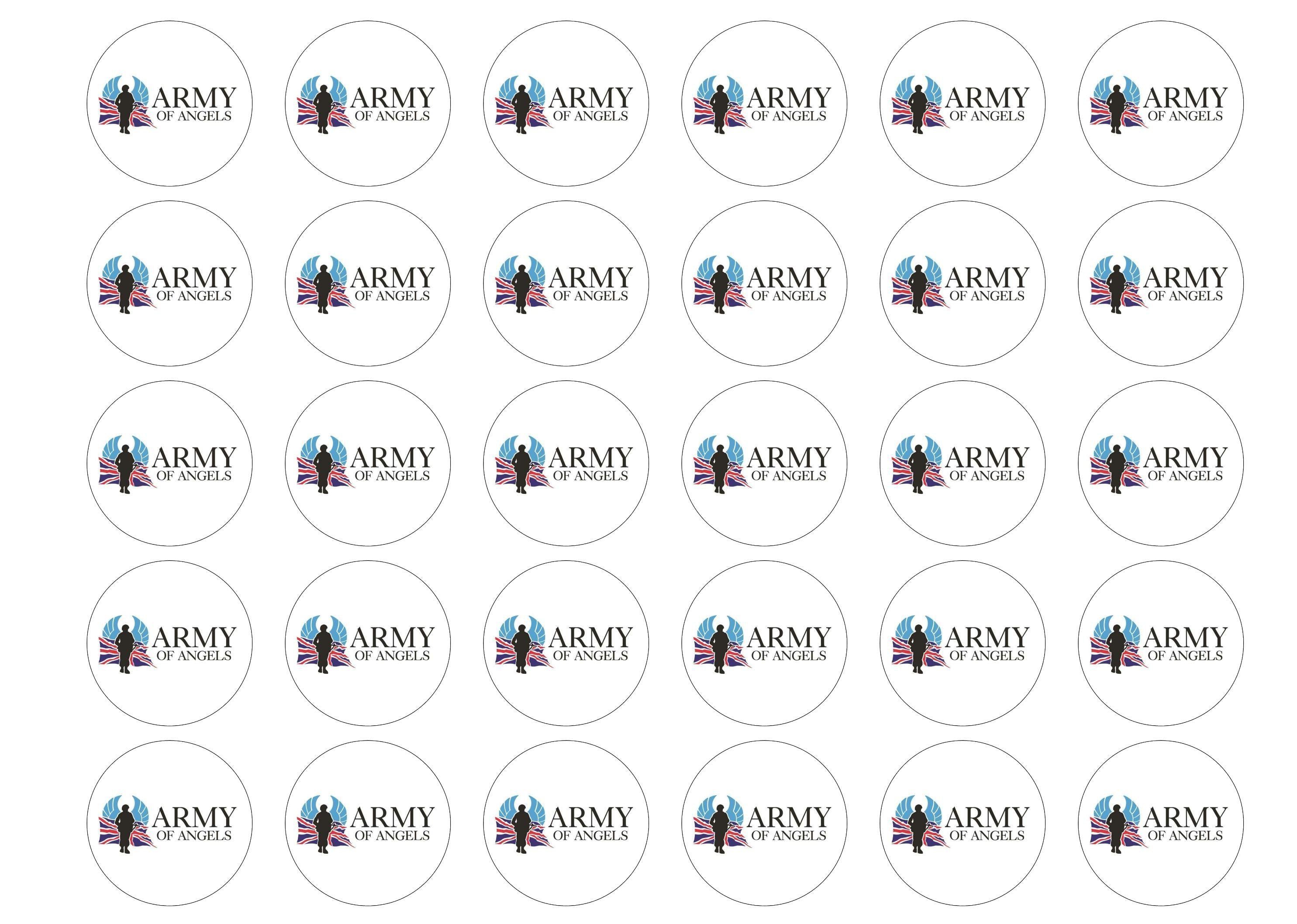 38mm printed edible cupcake toppers