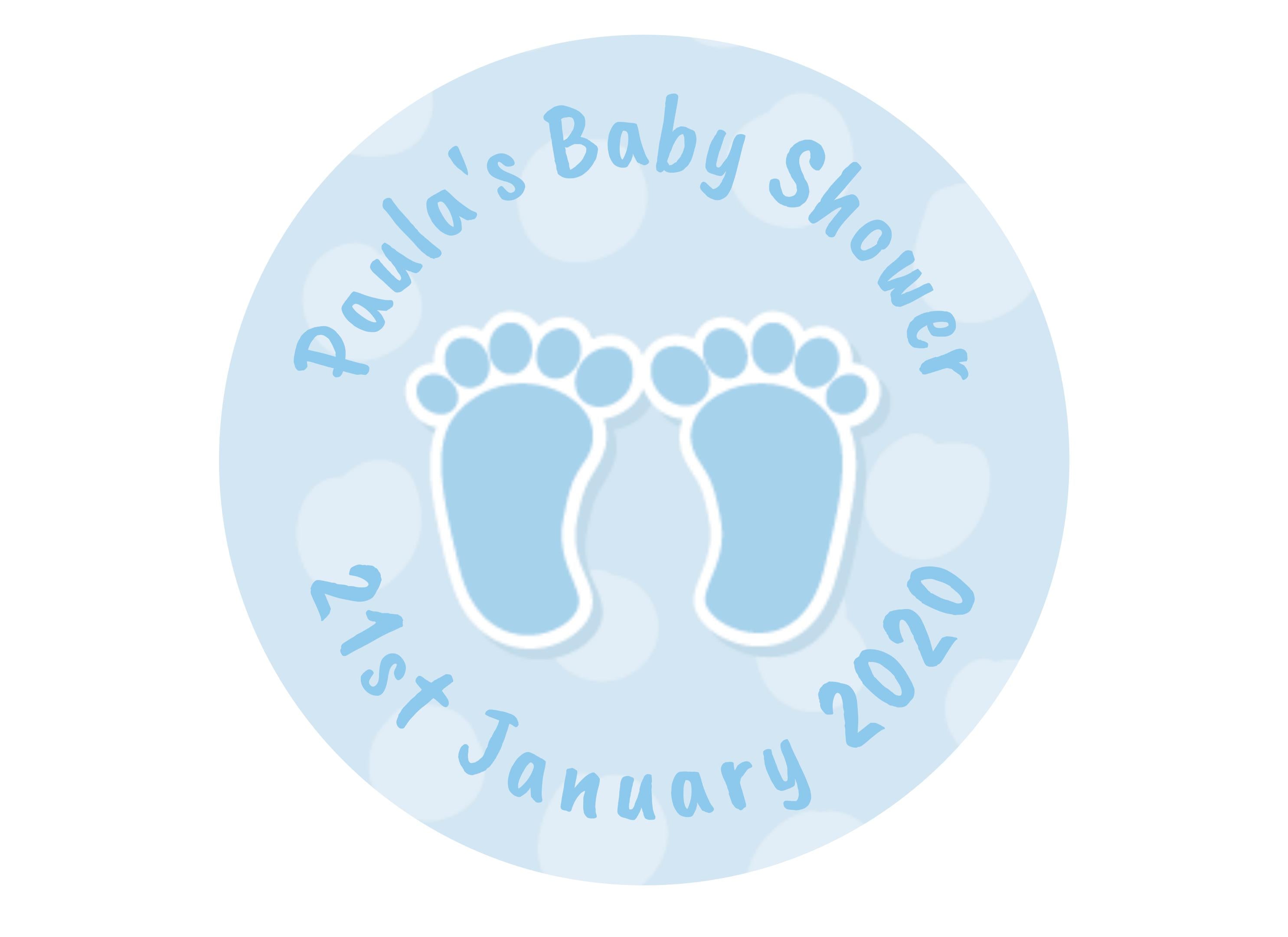 Baby Shower Feet Blue-Edible cake toppers-Edibilis