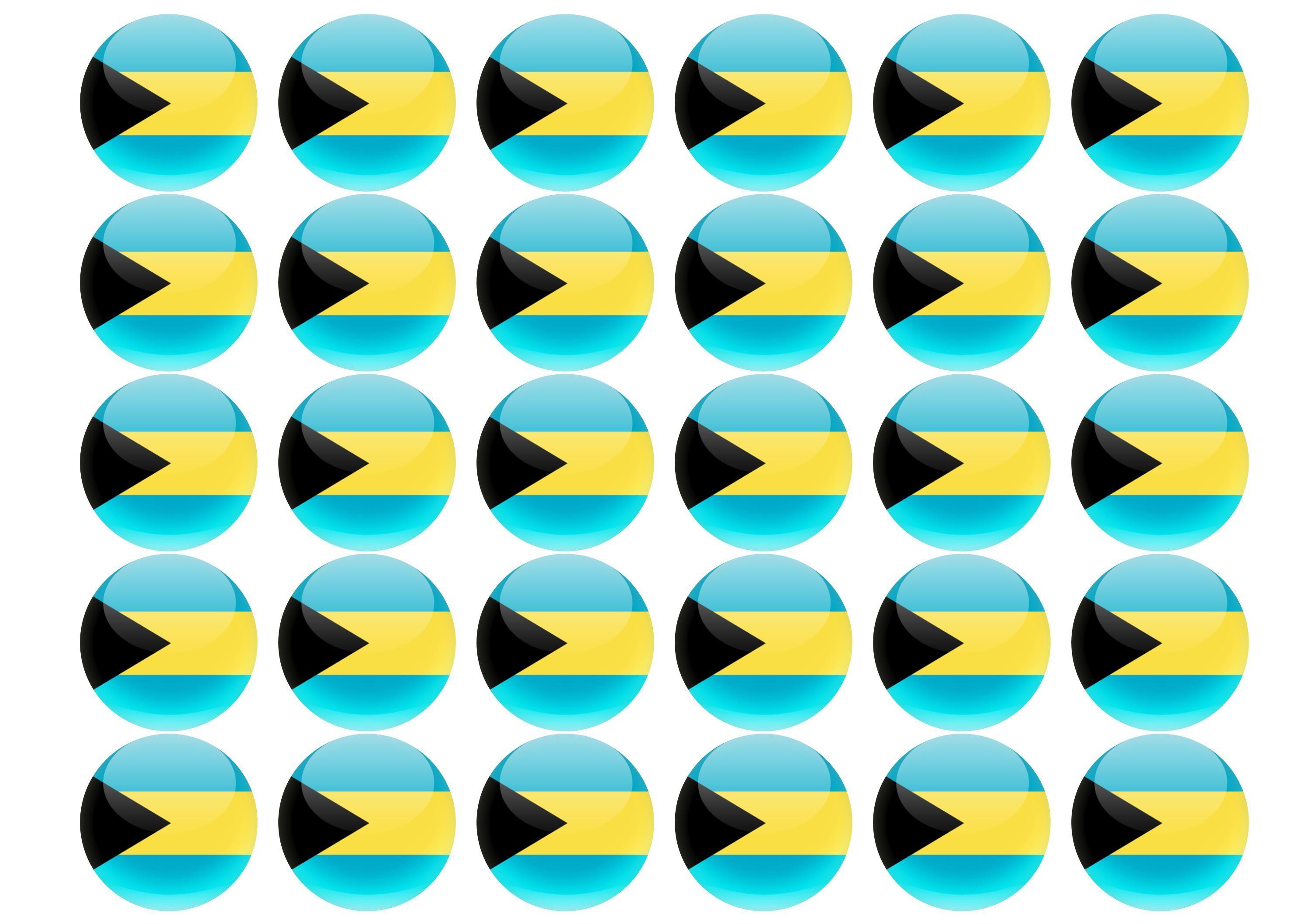 38mm printed edible cupcake toppers - Bahamas