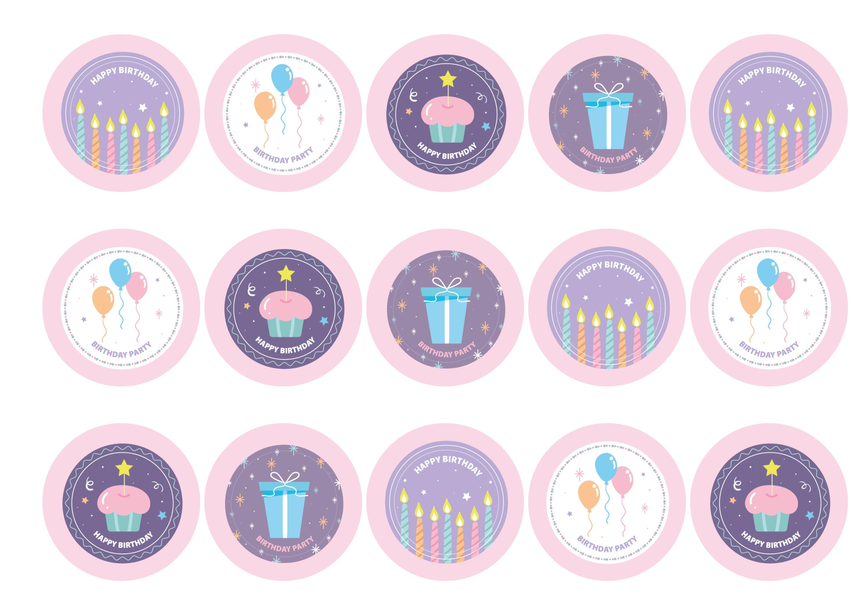 Birthday Lilac-Edible cake toppers-Edibilis