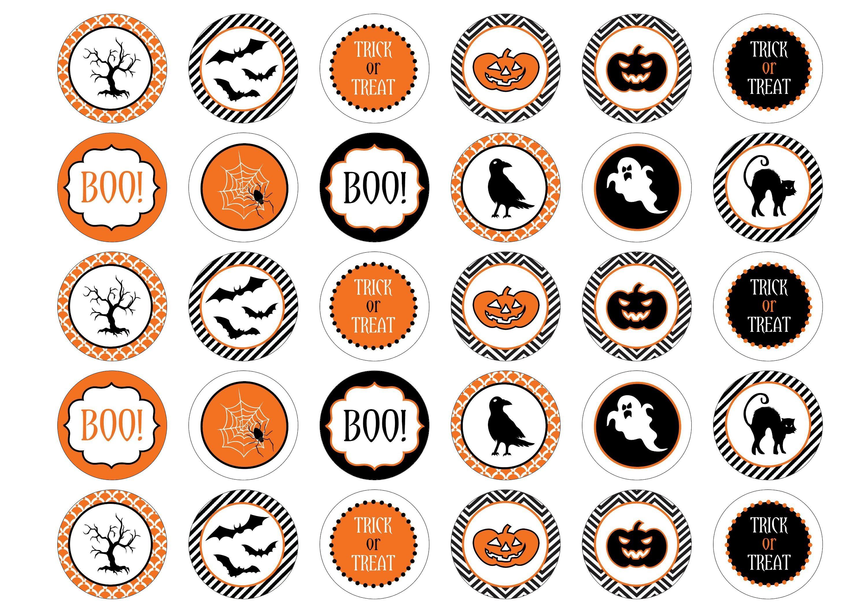 Edible printed cupcake toppers for halloween