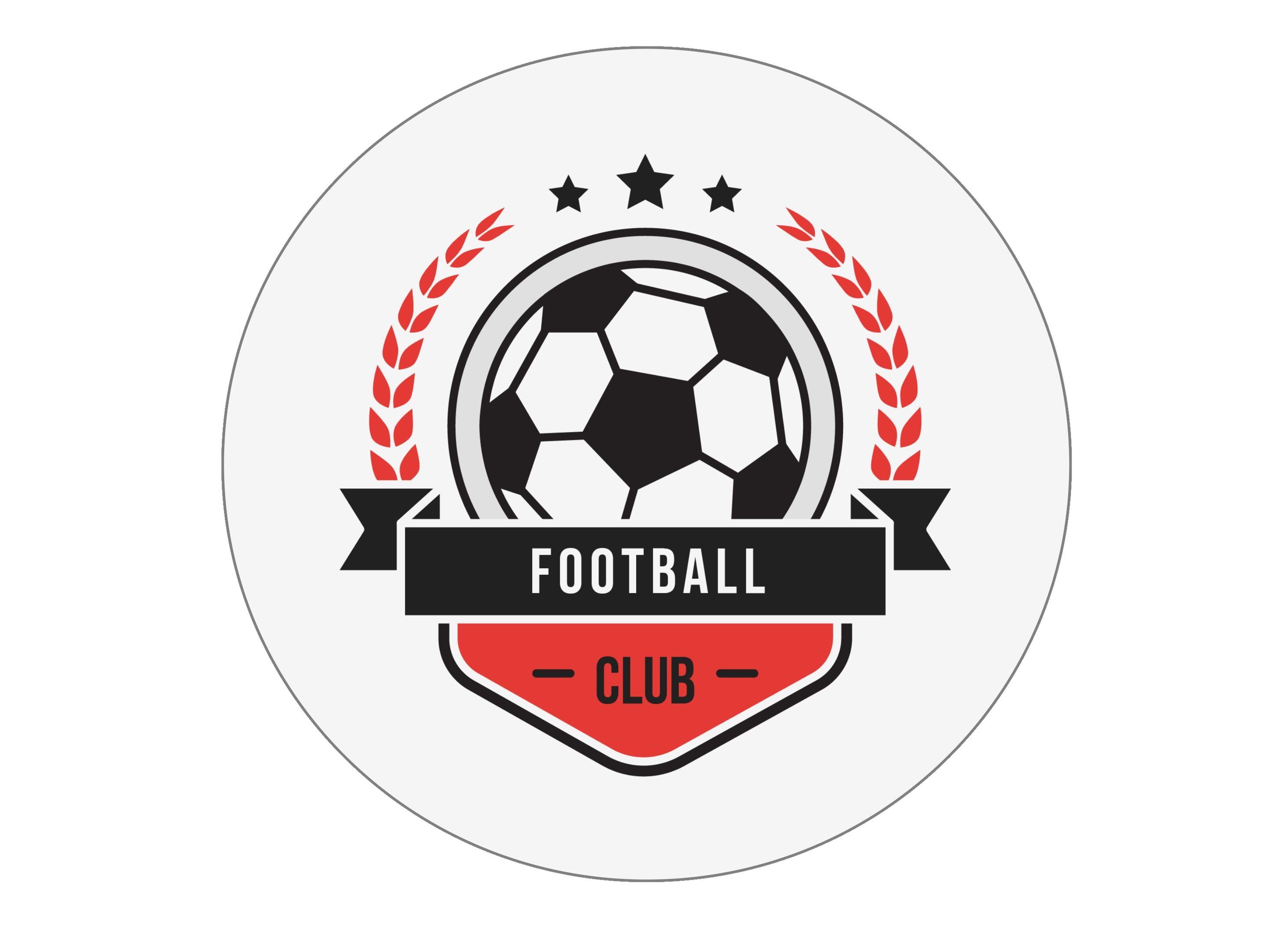 Black and Red Football badges-Edible cake toppers-Edibilis