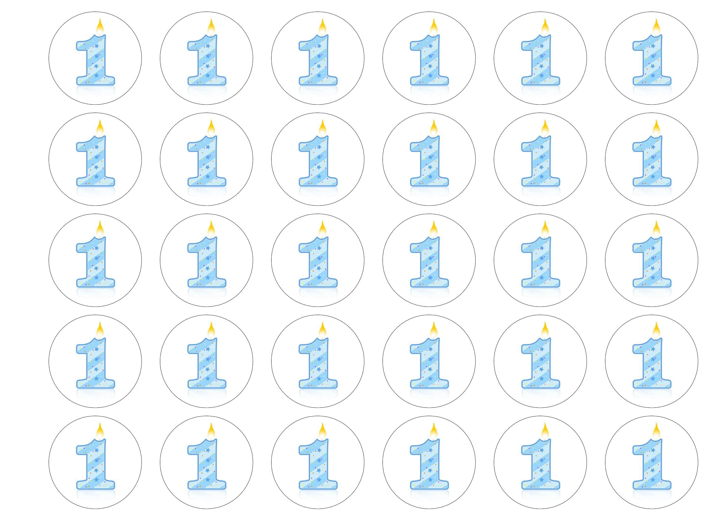 38mm printed edible cupcake toppers