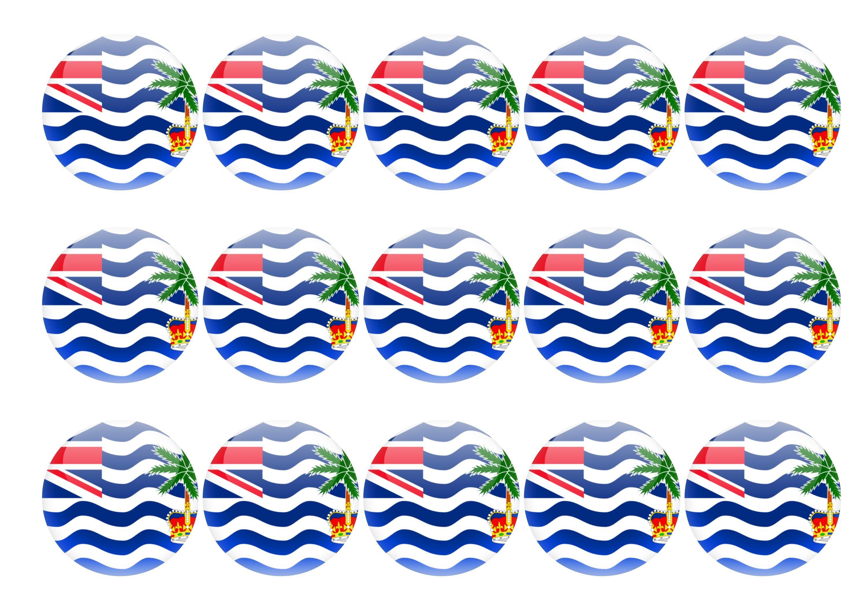 50mm printed edible cupcake toppers - British Indian Ocean Territory