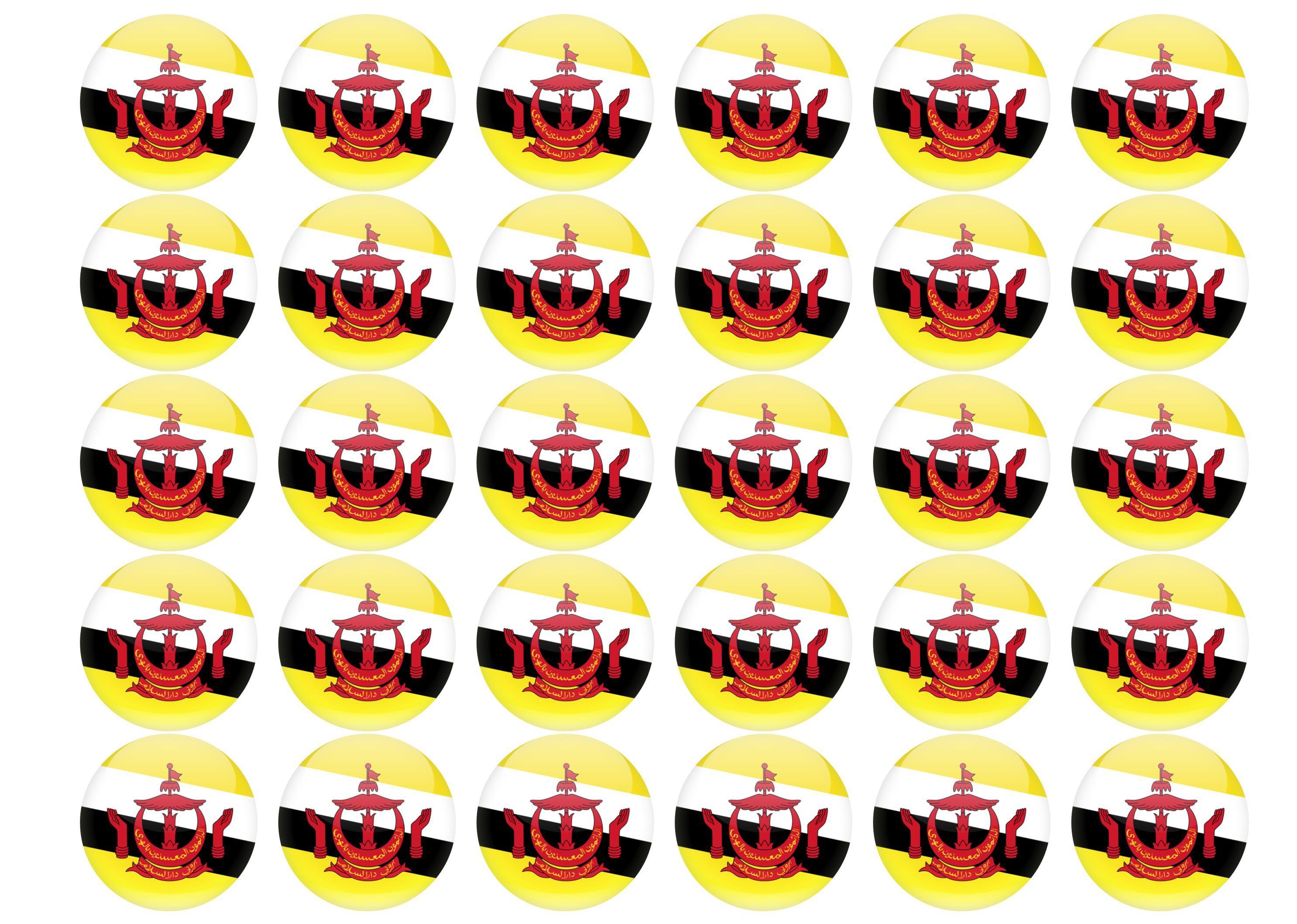 38mm printed edible cupcake toppers - Brunei