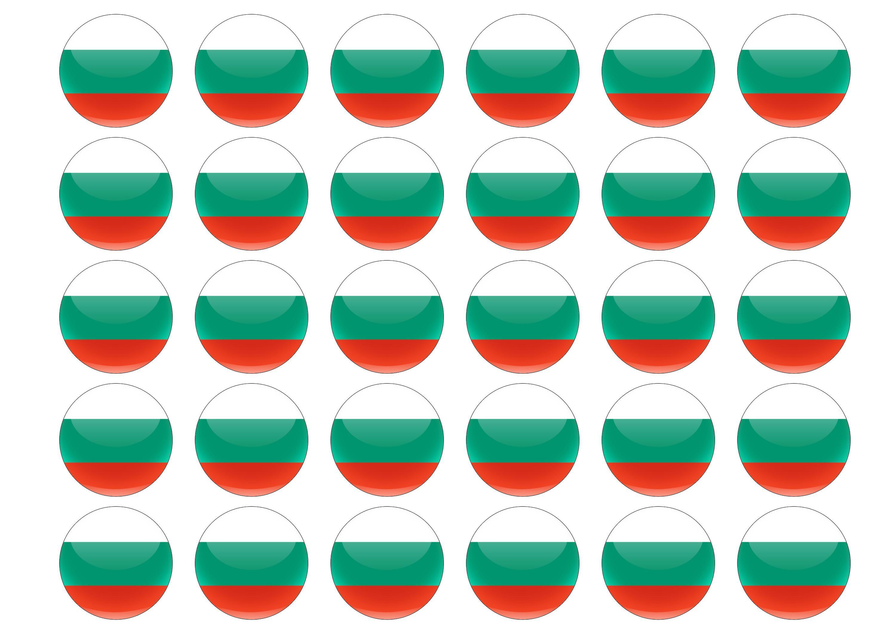 38mm printed edible cupcake toppers - Bulgaria