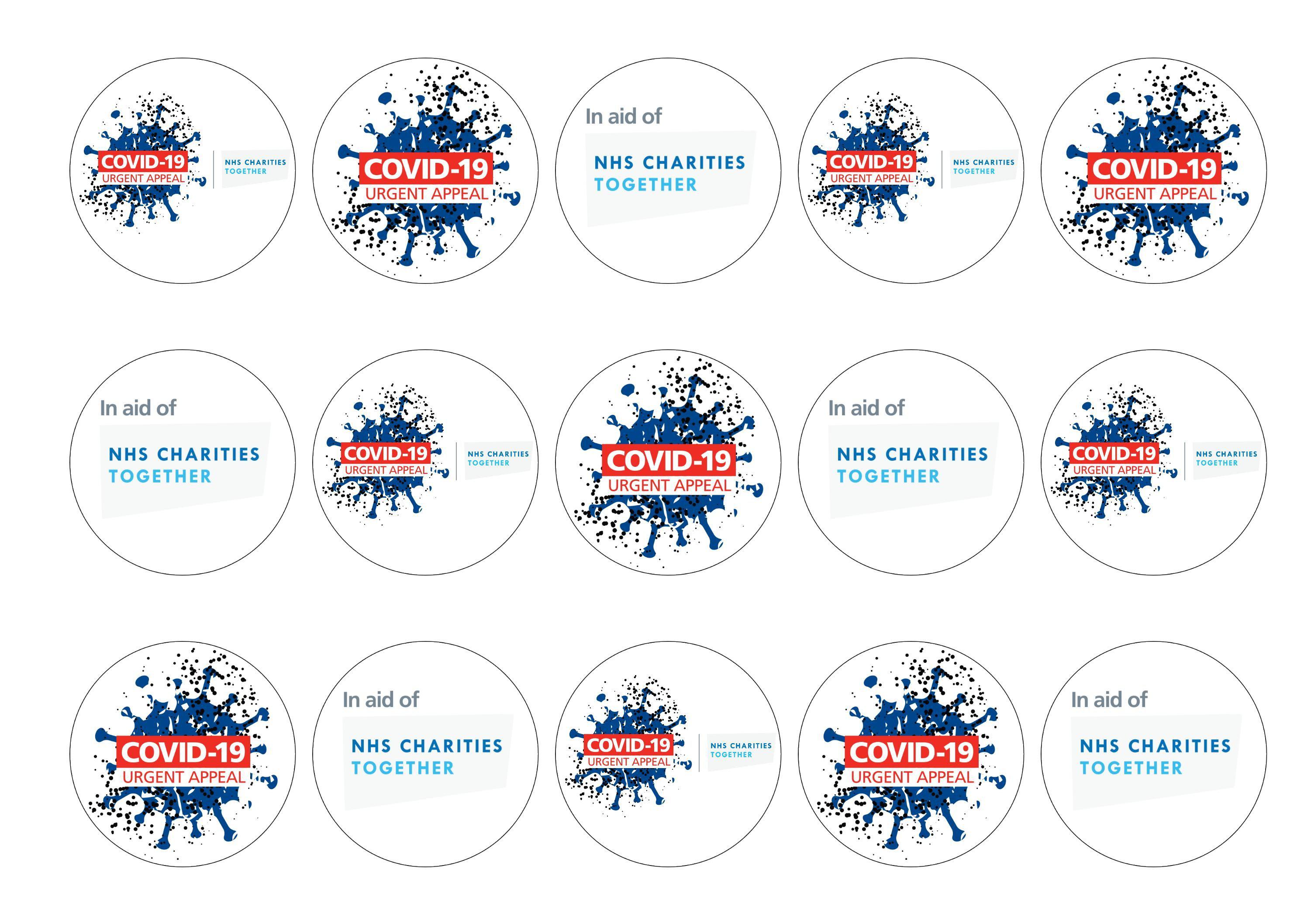 15 printed cupcake toppers in aid of the NHS Charities Together COVID-19 Urgent Appeal