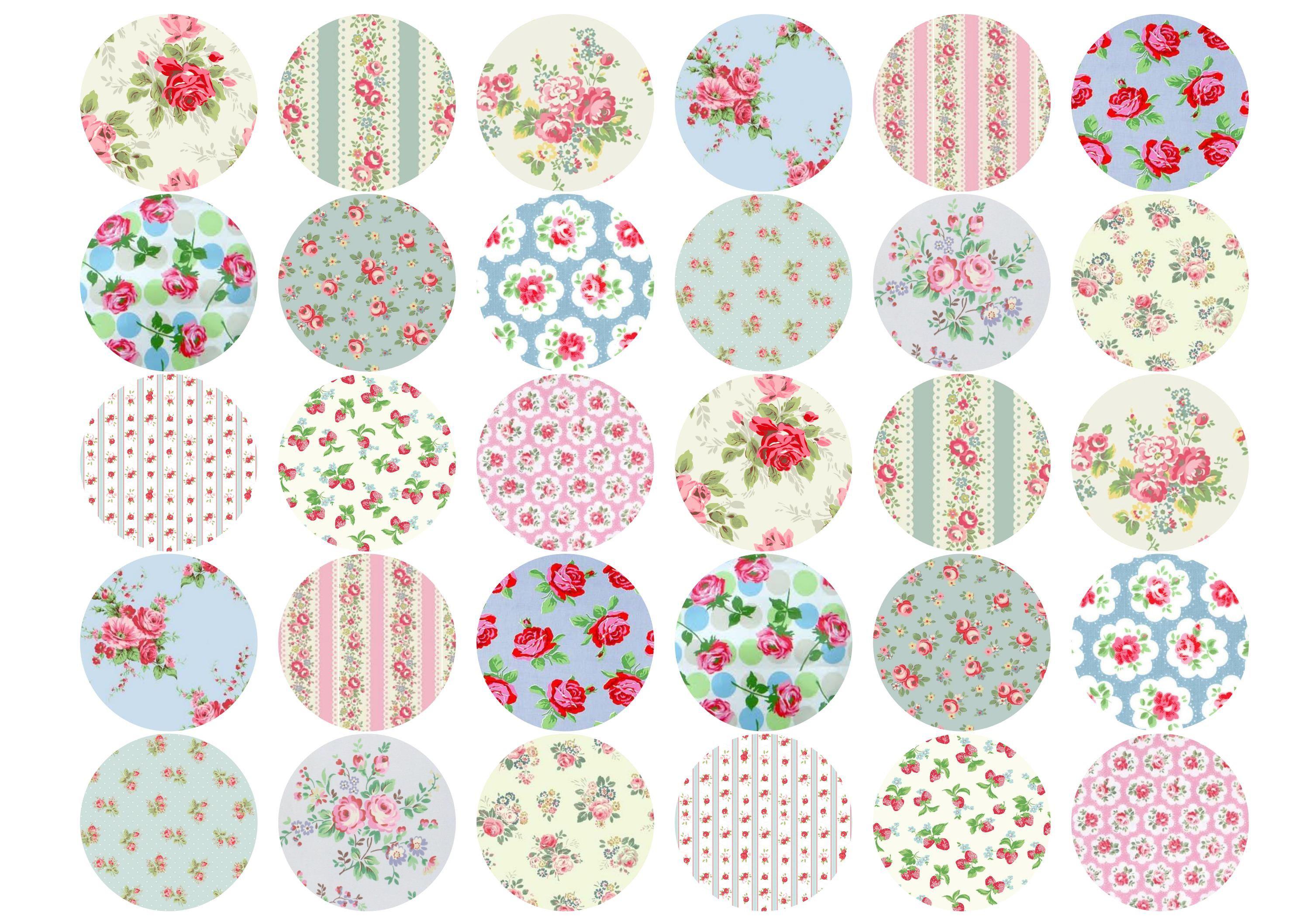 Edible cupcake toppers with Cath Kidston style designs