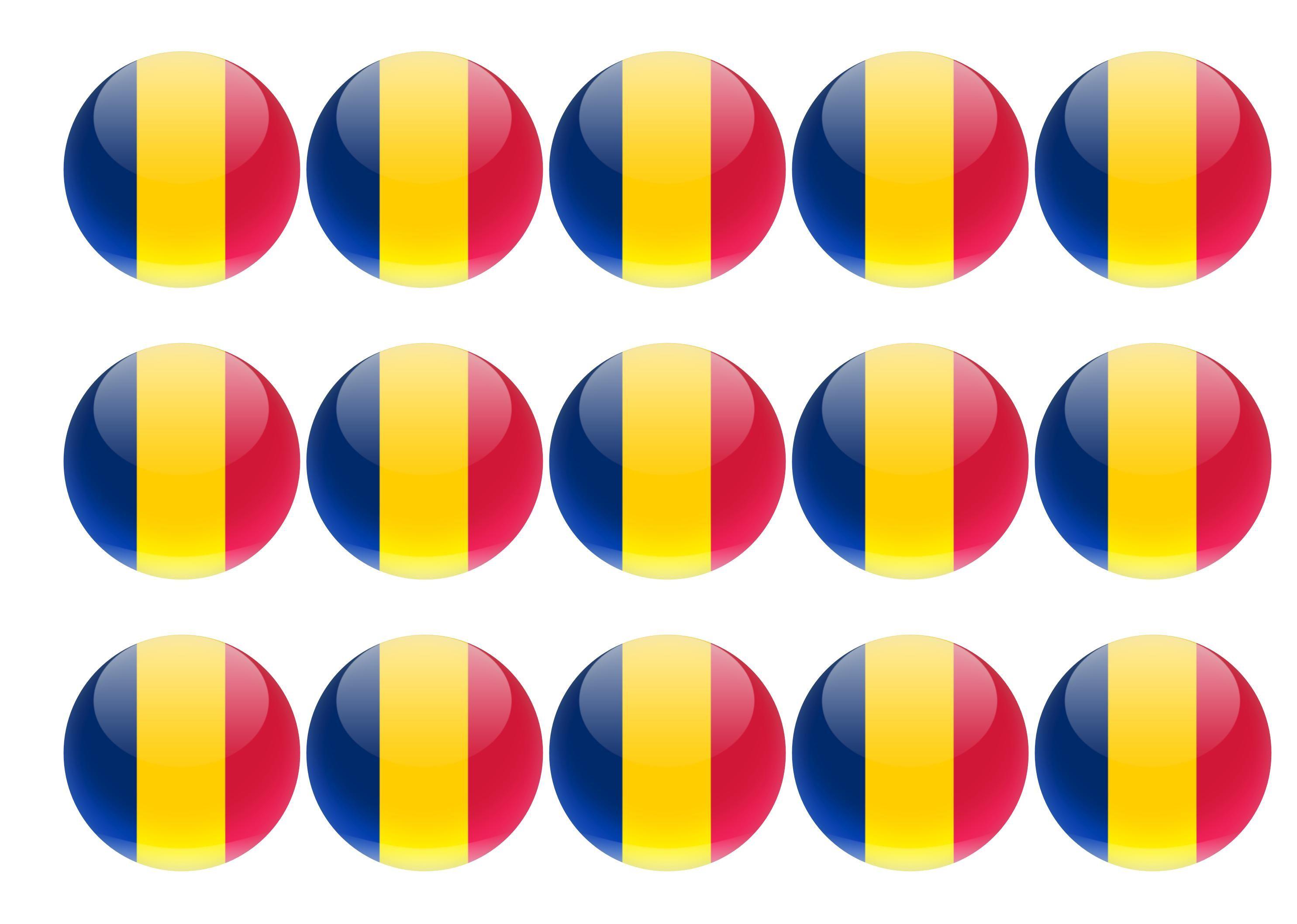50mm printed edible cupcake toppers - Chad