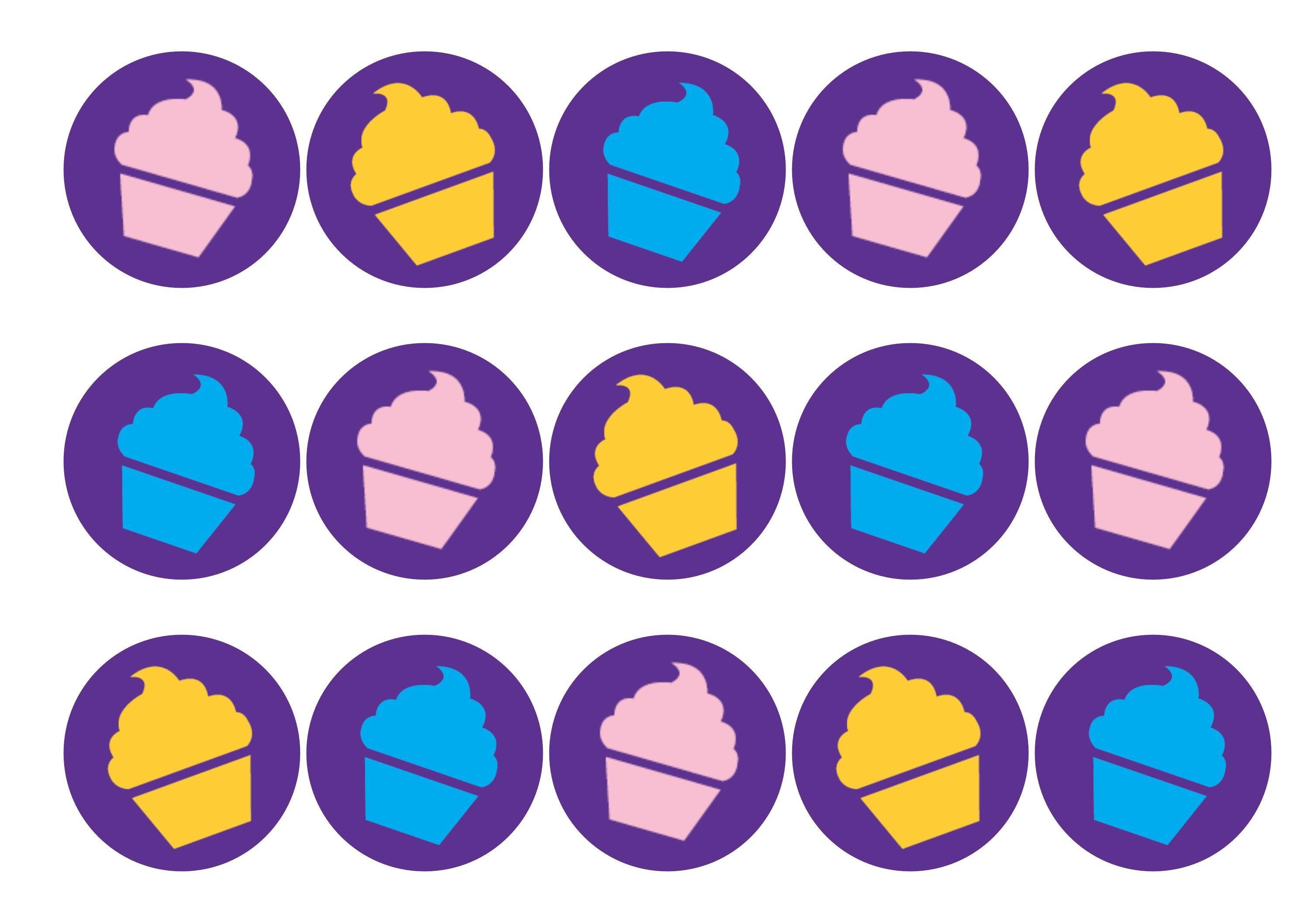 15 printed cupcake toppers supporting Children in Need