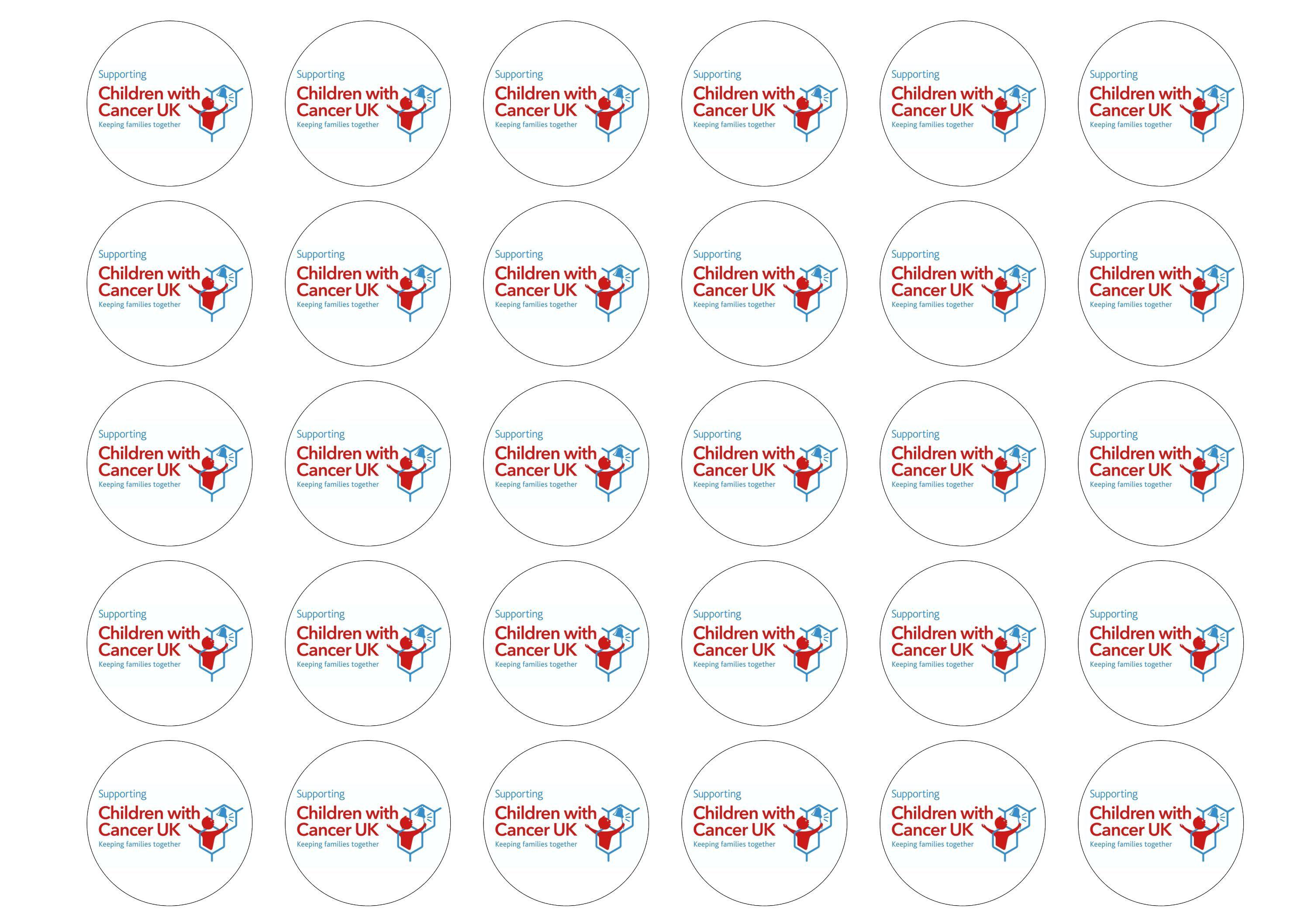 30 edible cupcake toppers for supporting Children with Cancer UK