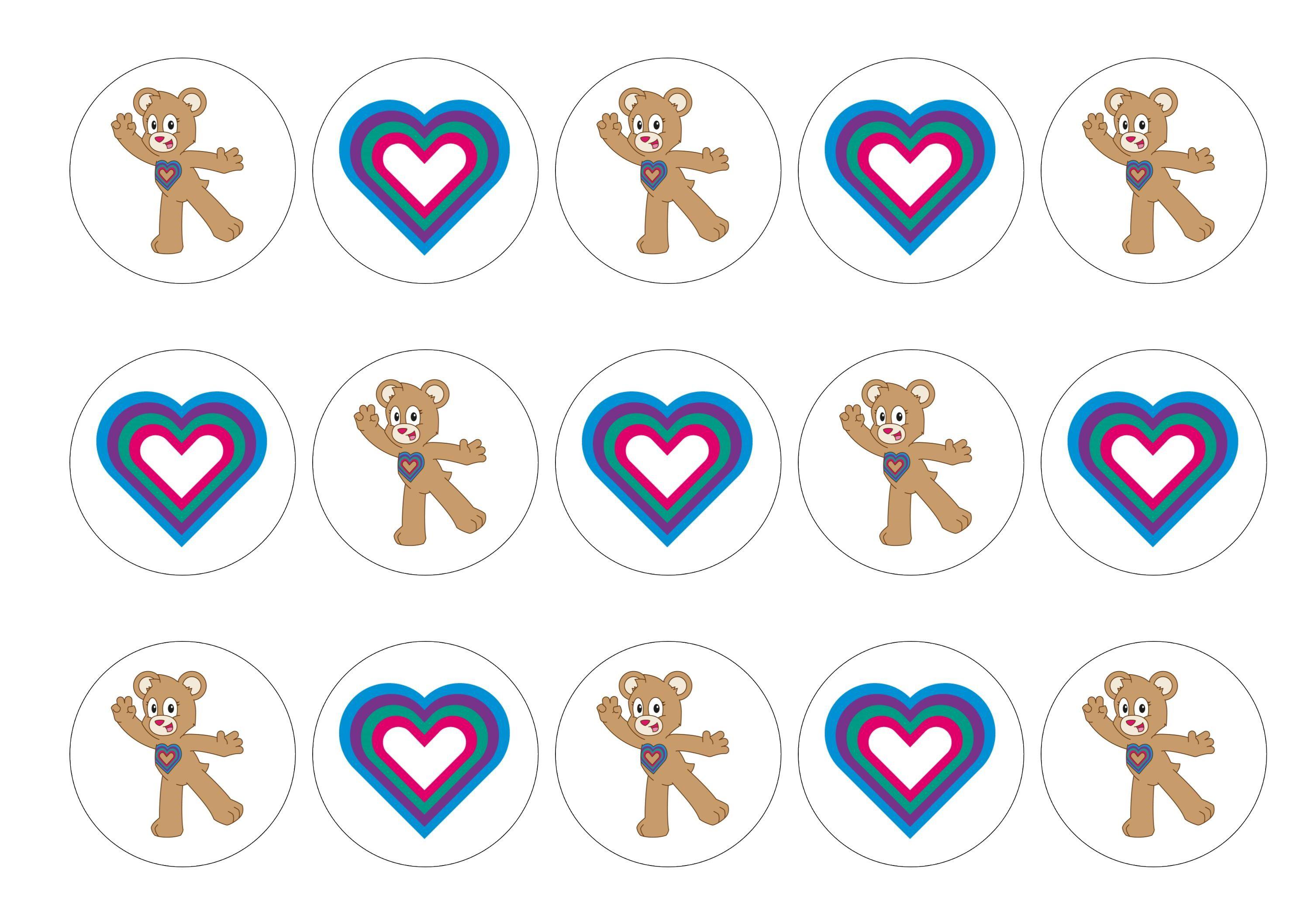 Printed cupcake toppers supporting Children's Heart Surgery Fund