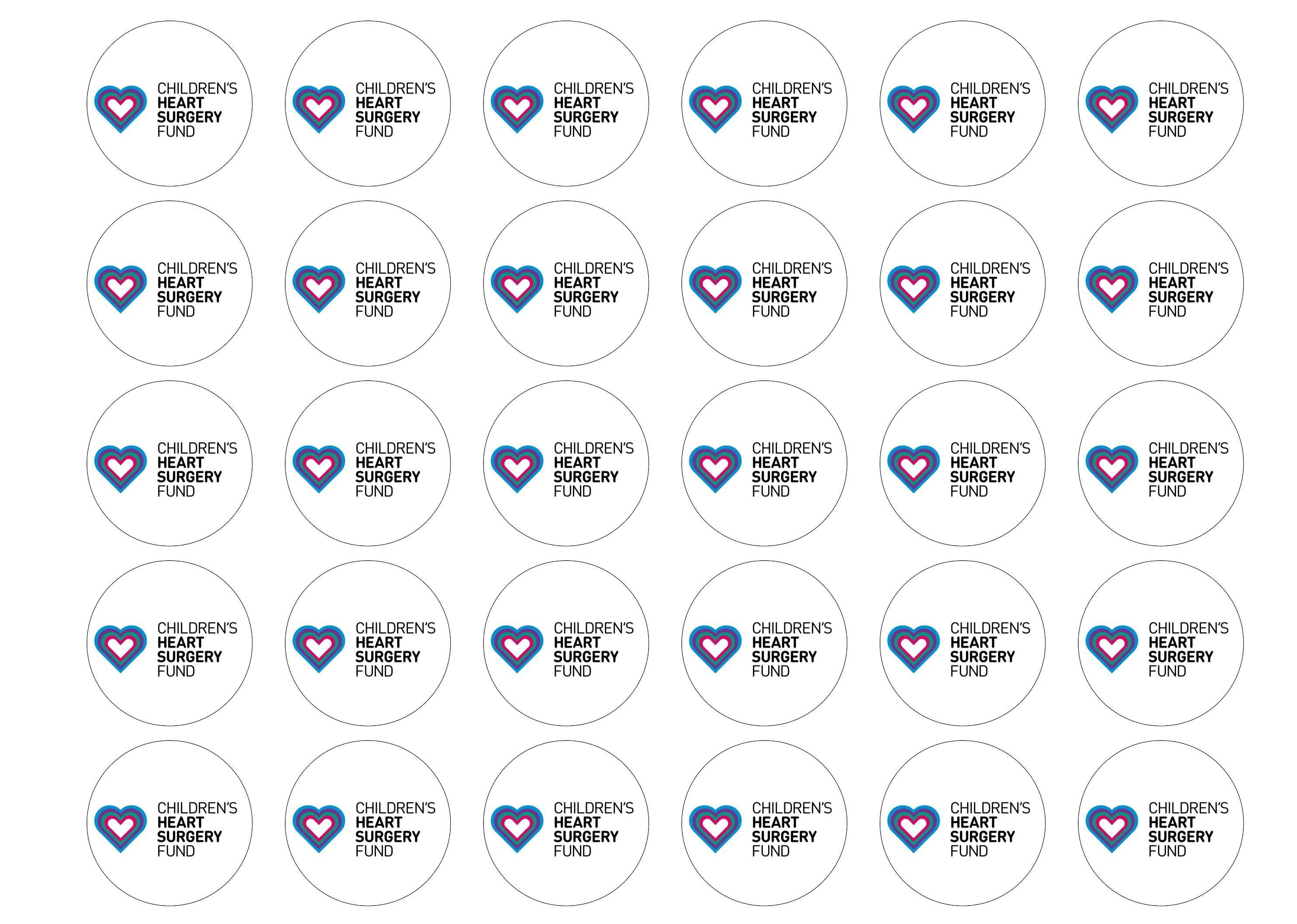 30 edible cupcake toppers supporting the Children's Heart Surgery Trust