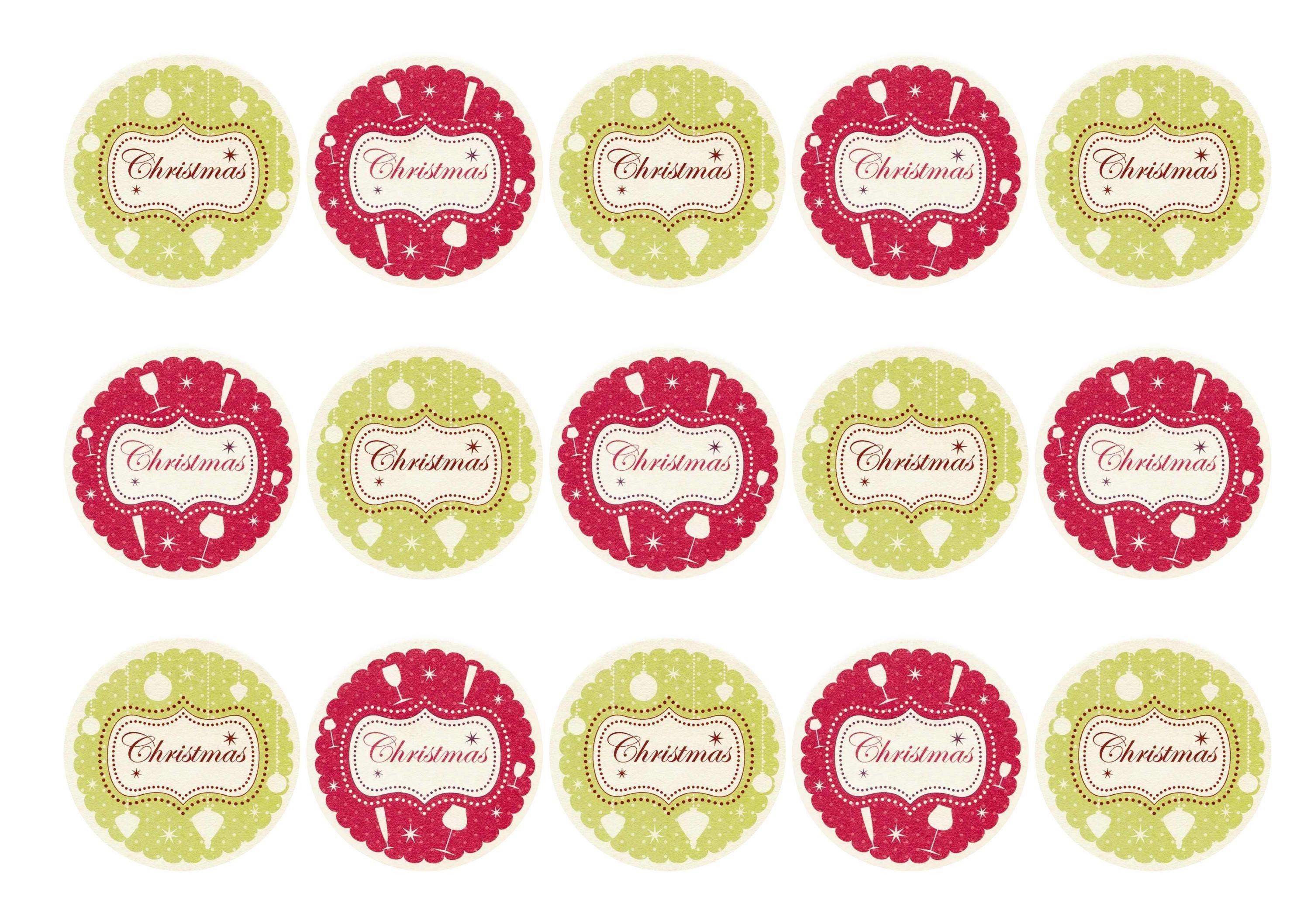 Edible Christmas cake toppers and cupcake toppers printed onto rice paper or icing