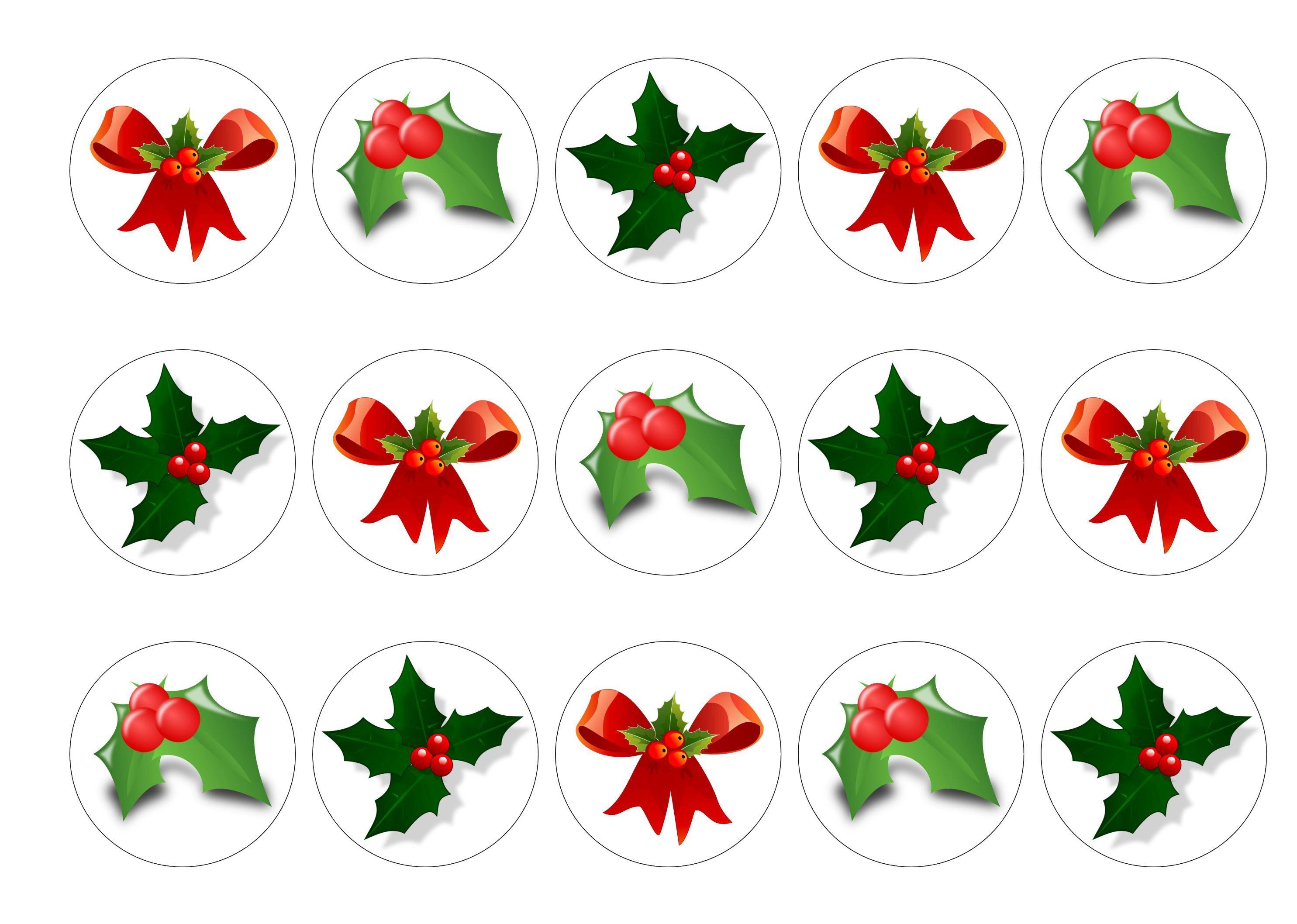 Christmas Holly-Edible cake toppers-Edibilis