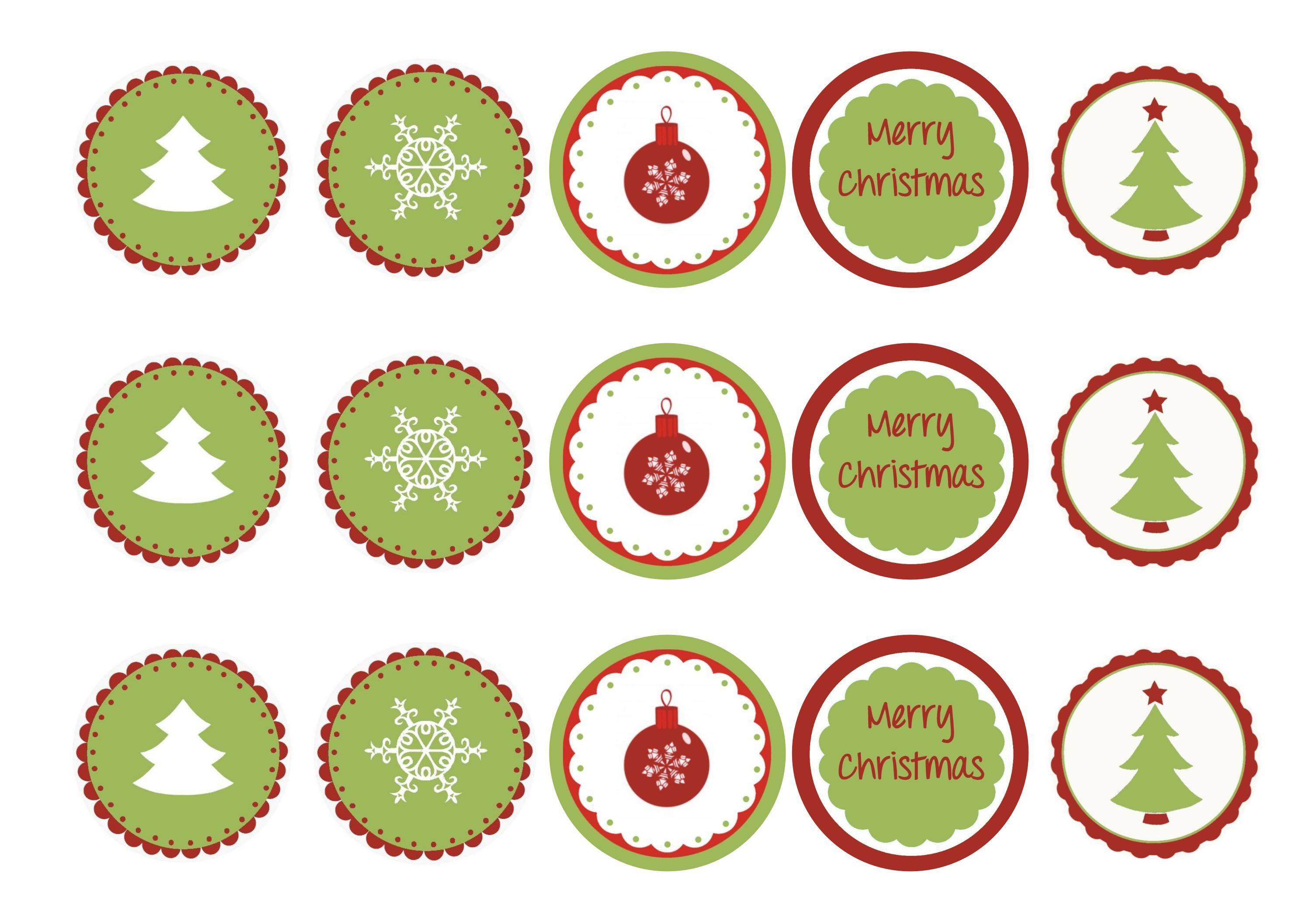 Edible Christmas cake toppers and cupcake toppers printed onto rice paper or icing