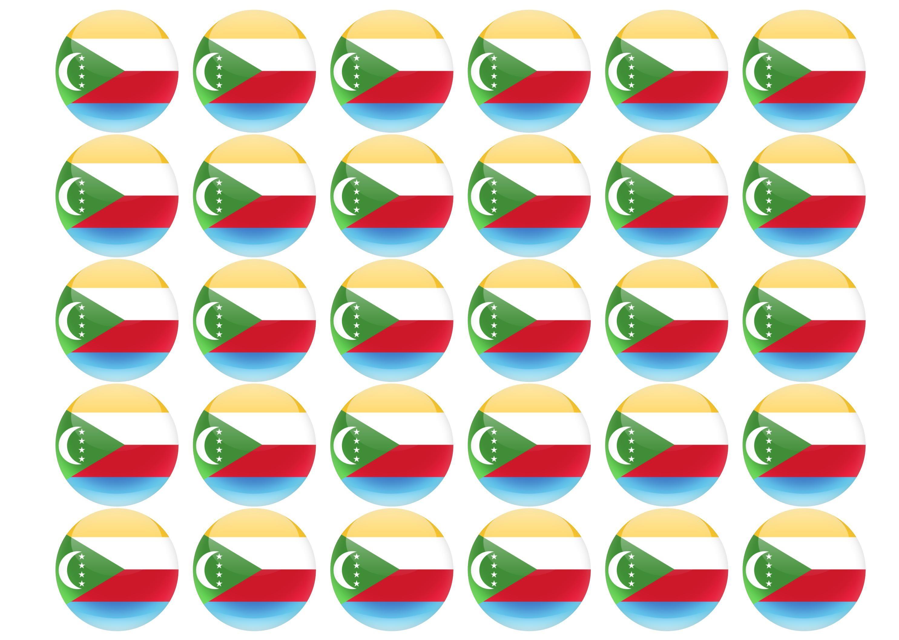 38mm printed edible cupcake toppers - Comoros