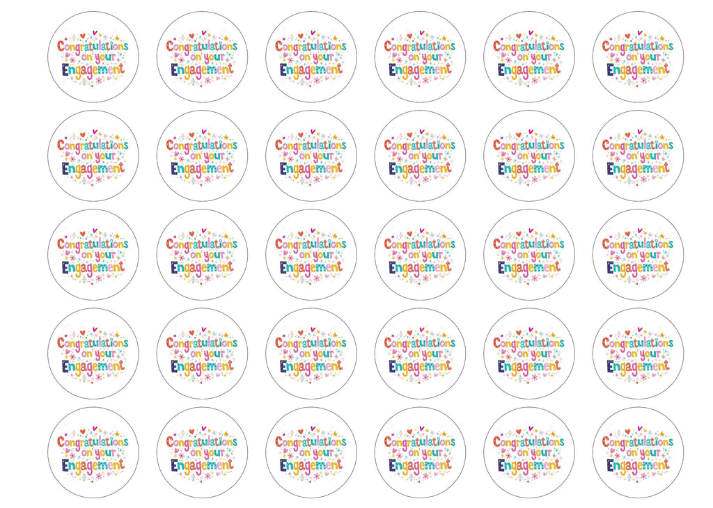 Edible cake toppers Congratulations on your Engagement Edibilis