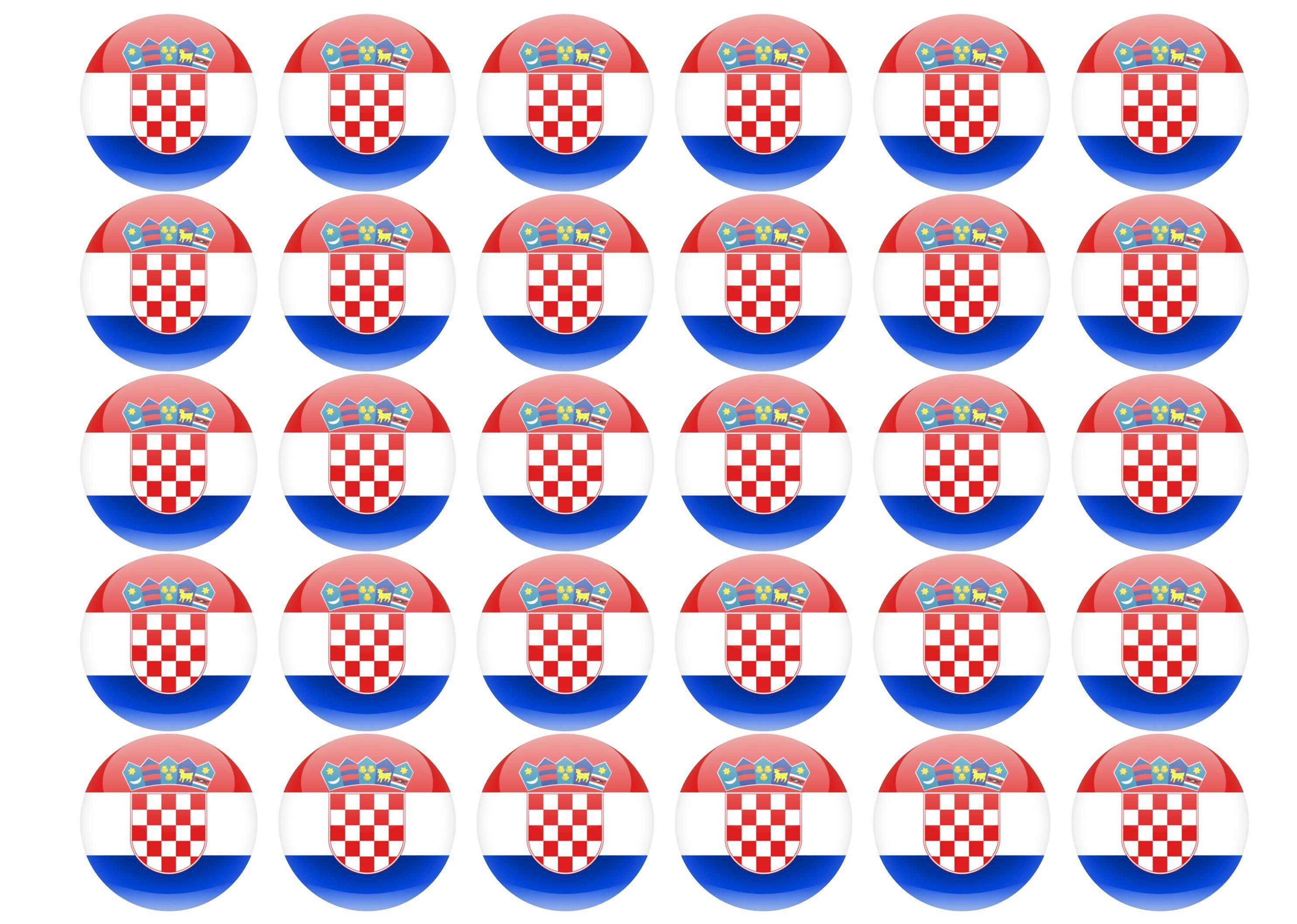 38mm printed edible cupcake toppers - Croatia