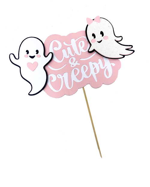 Cute & Creepy Ghosts Halloween Cake Topper