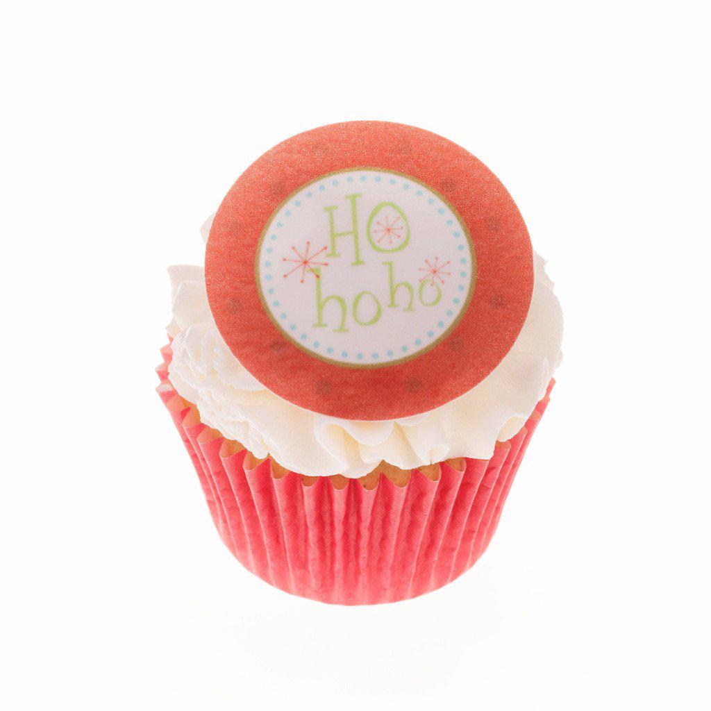 Edible Christmas Ho Ho Ho cake topper and cupcake topper printed onto rice paper or icing