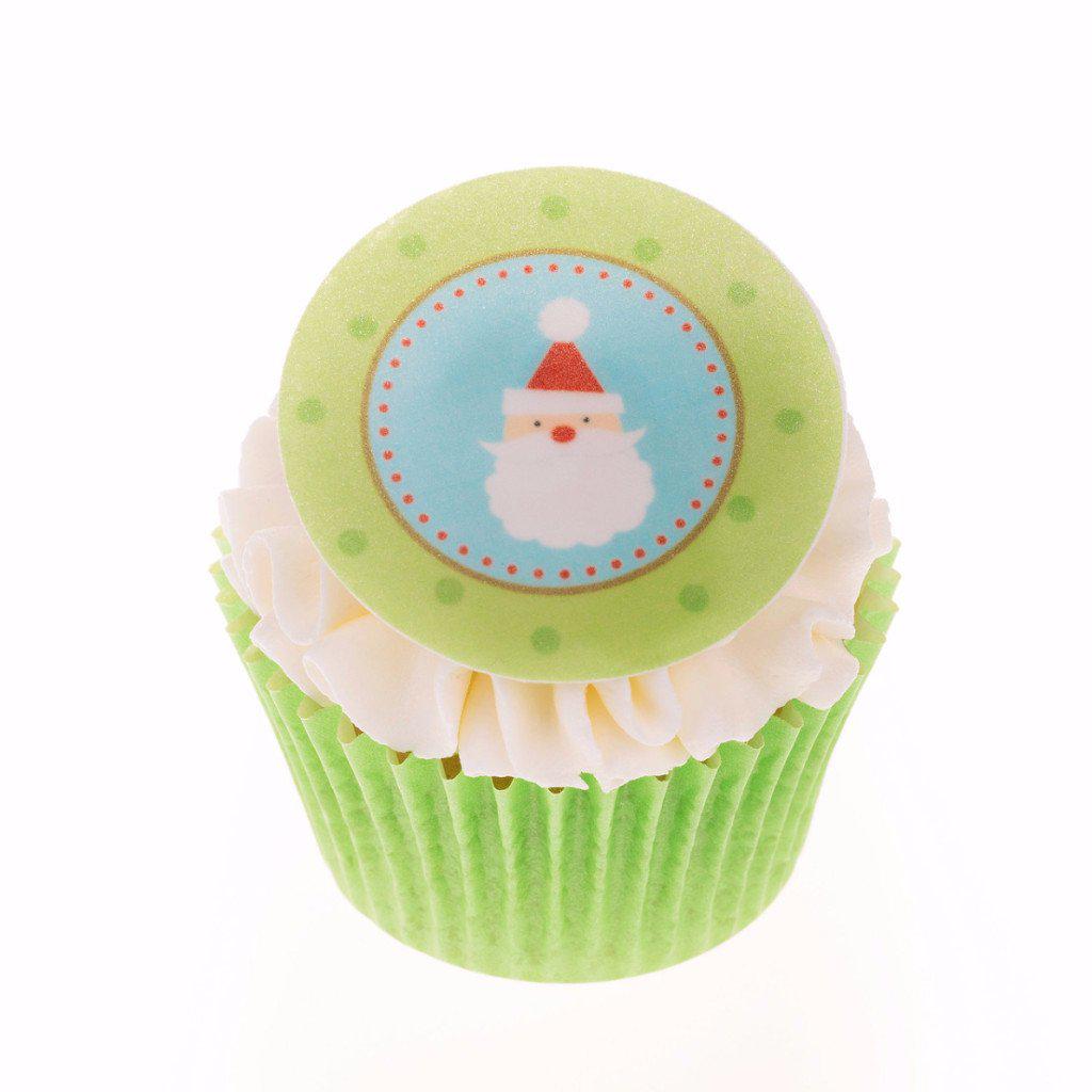 Edible Christmas Santa cake topper and cupcake topper printed onto rice paper or icing
