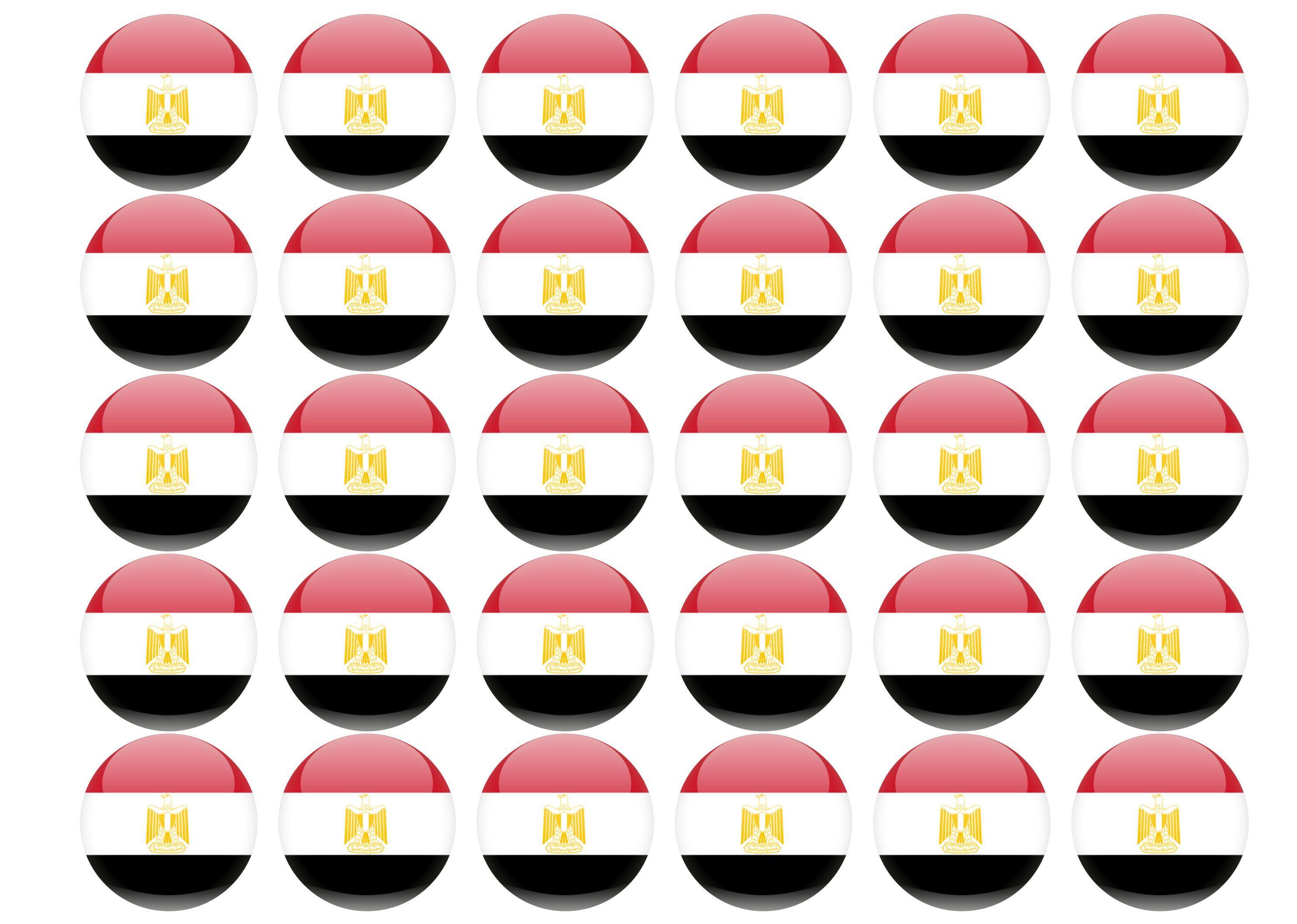 38mm printed edible cupcake toppers - Egypt