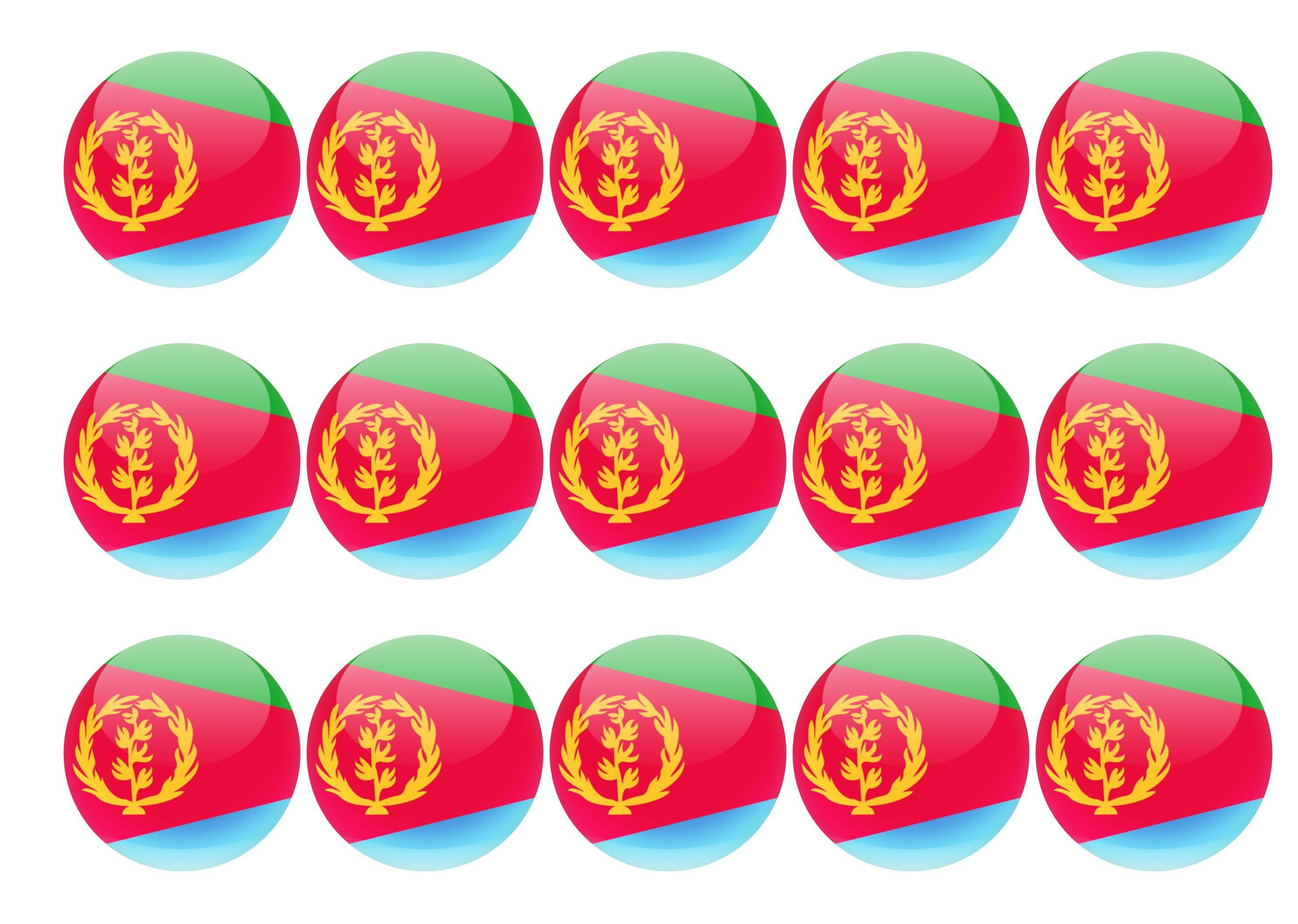 50mm printed edible cupcake toppers - Eritrea