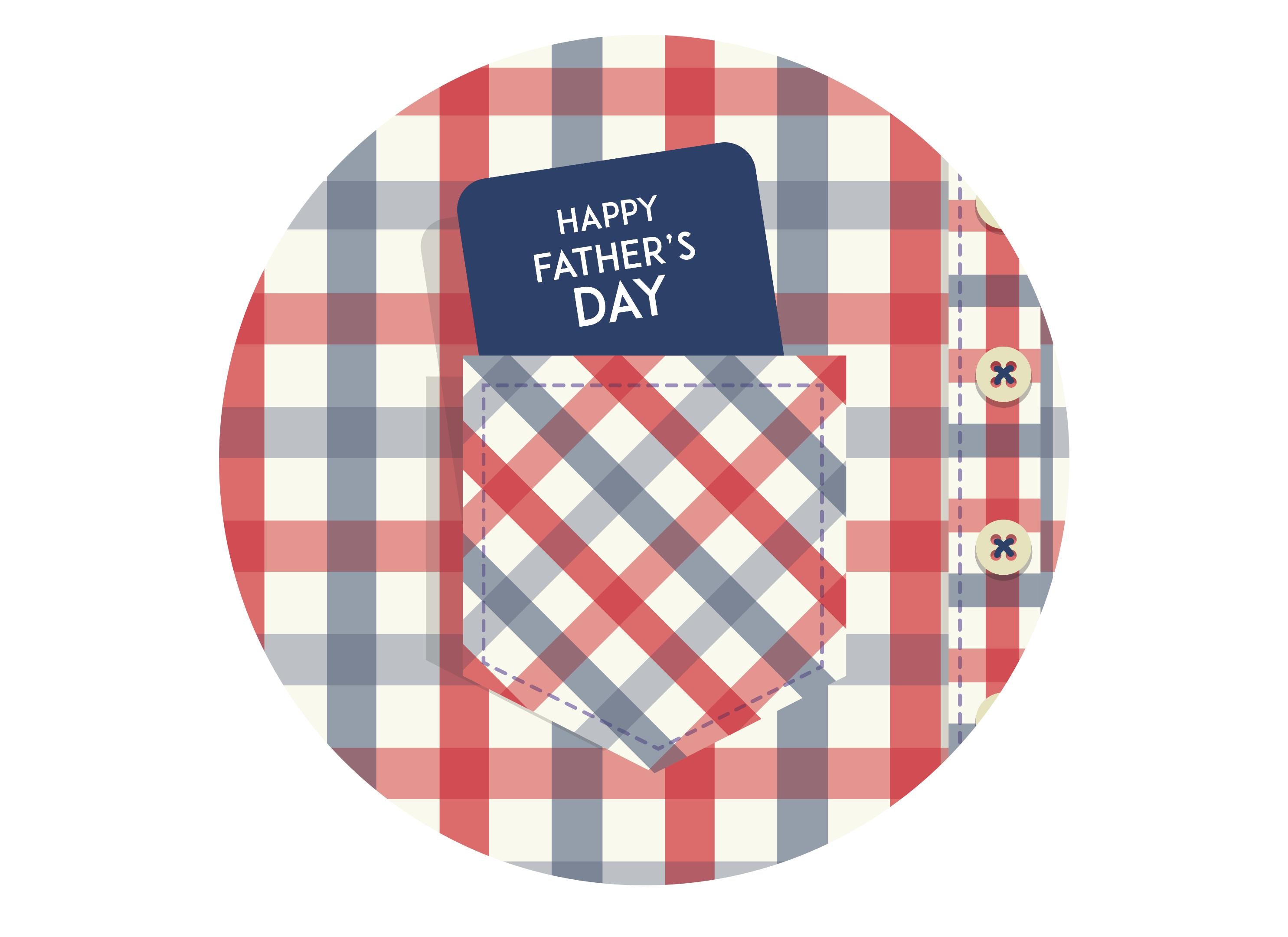 Large cake topper with Father's Day plaid design