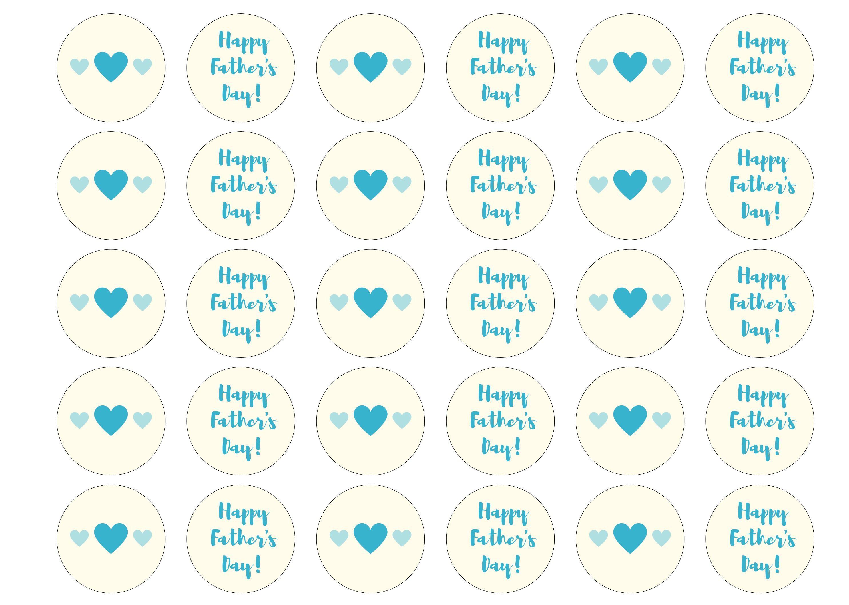 Father's Day Hearts-Edible cake toppers-Edibilis