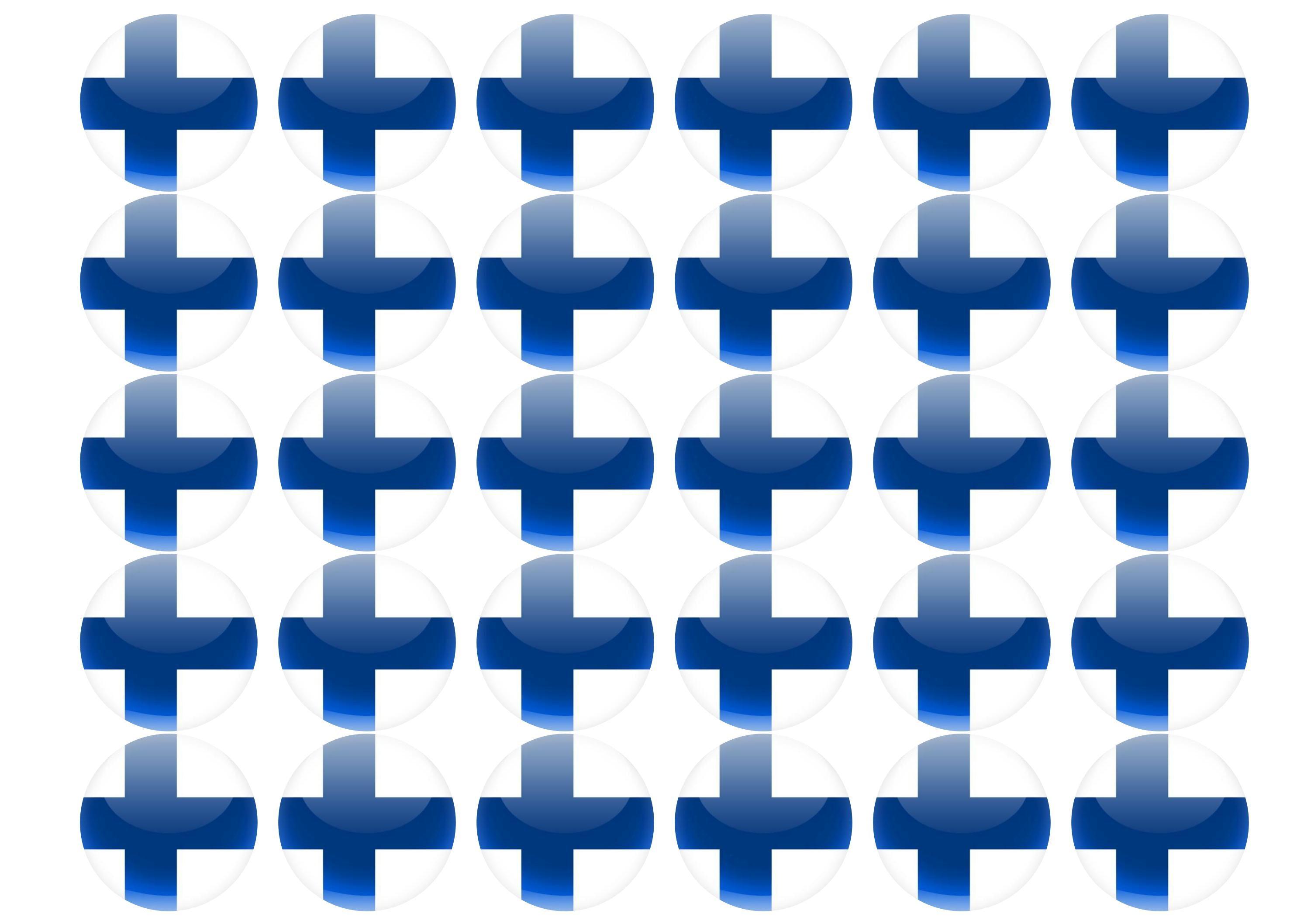 30 edible toppers with the Finland flag