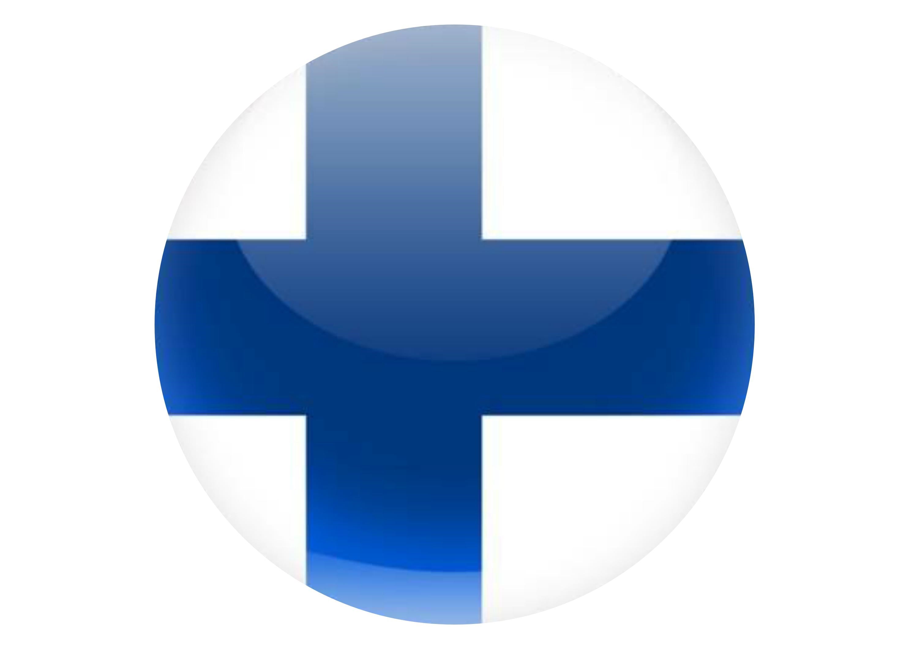 large round cake topper with the Finland flag