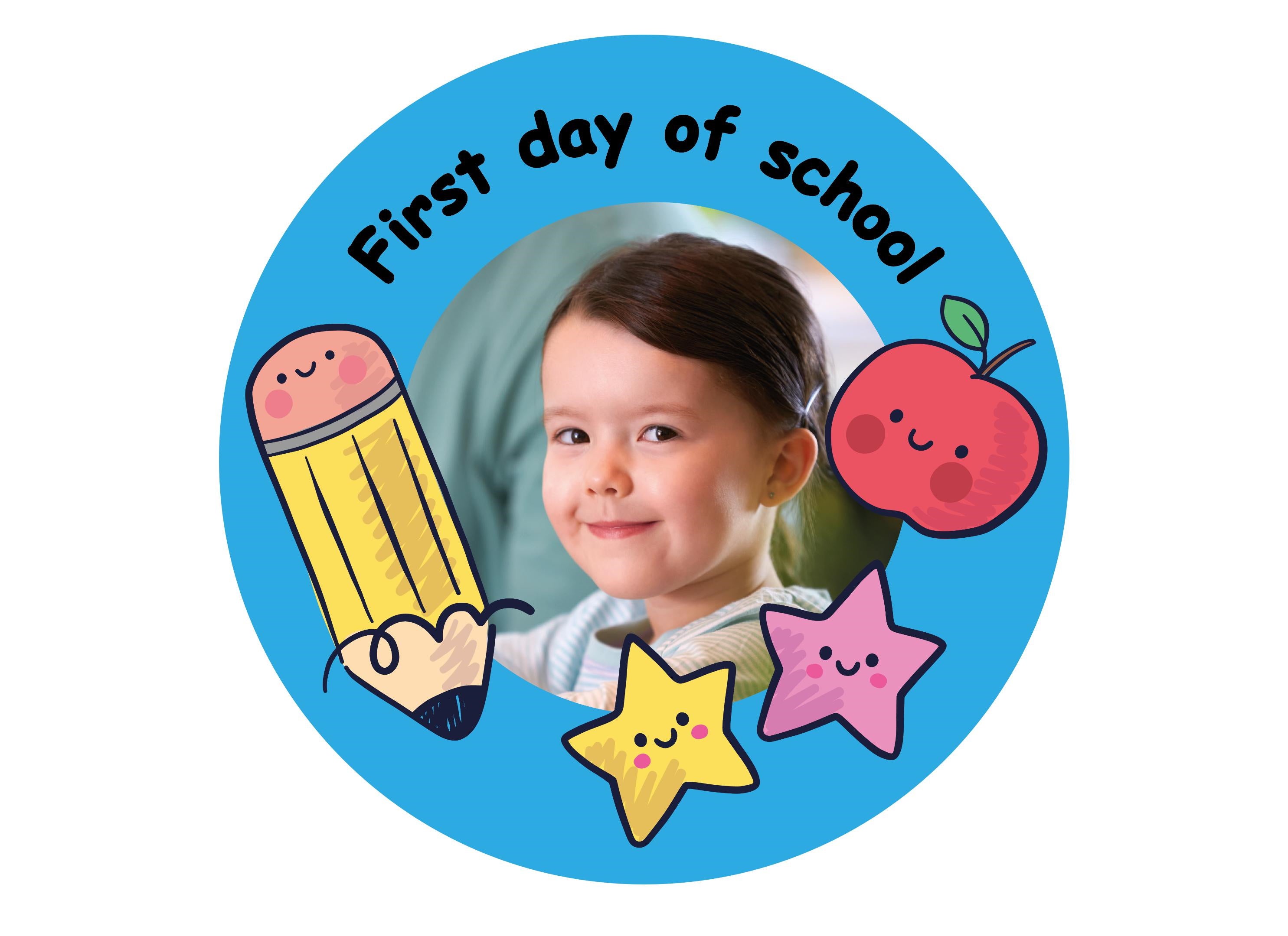 Personalised photo cake topper for the First day of school