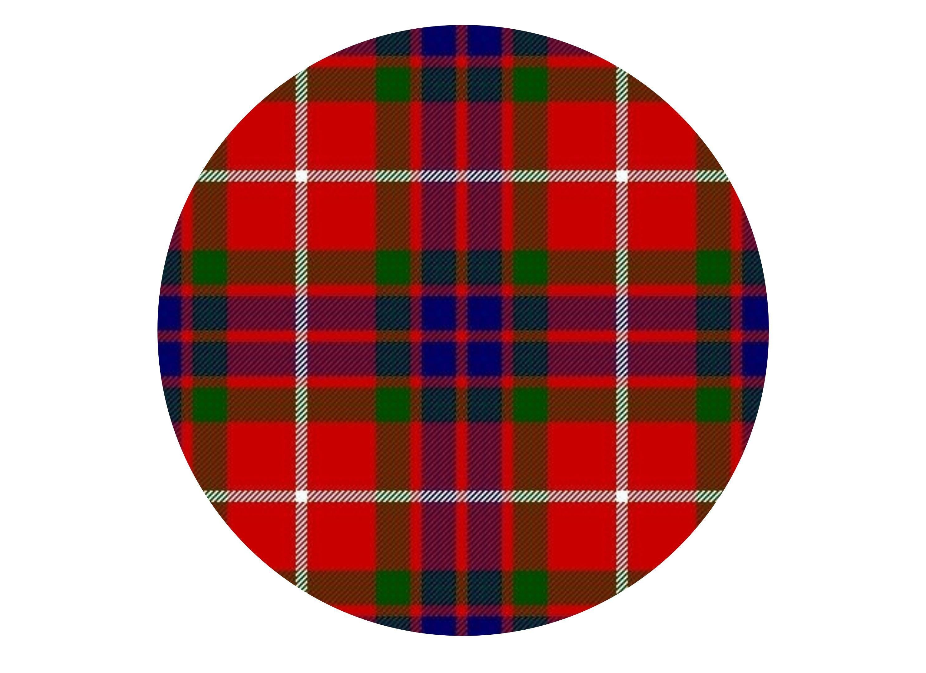 Printed edible cake topper with the Fraser tartan