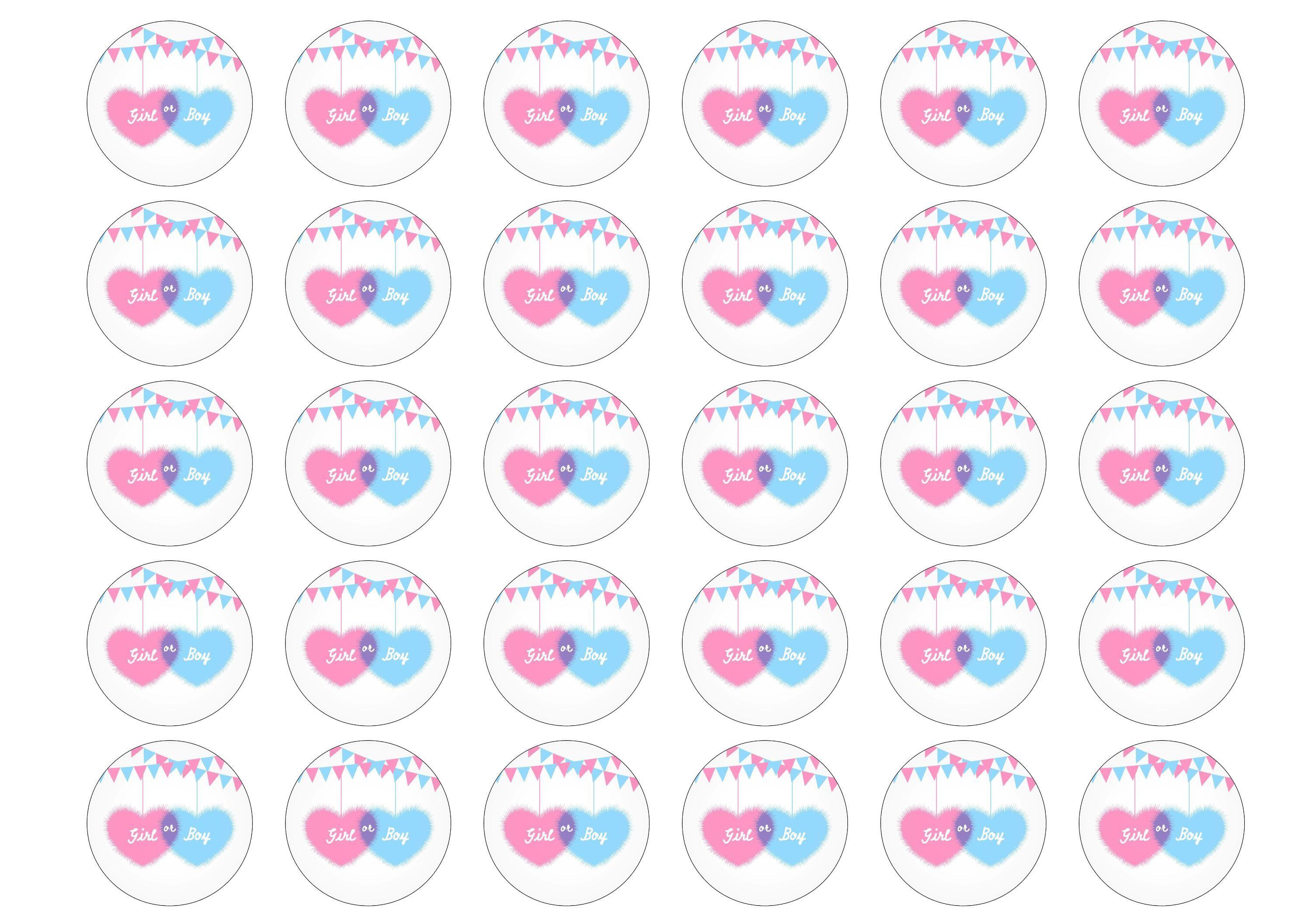 38mm printed edible cupcake toppers