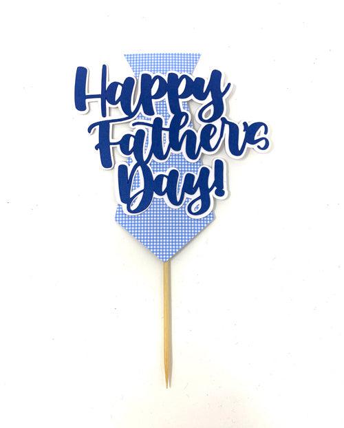 Happy Father's Day Cake Topper with Gingham Tie
