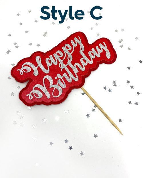 Happy Birthday Cake Topper - 3 layer