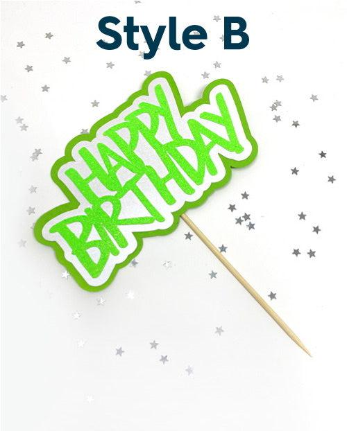 Happy Birthday Cake Topper - 3 layer