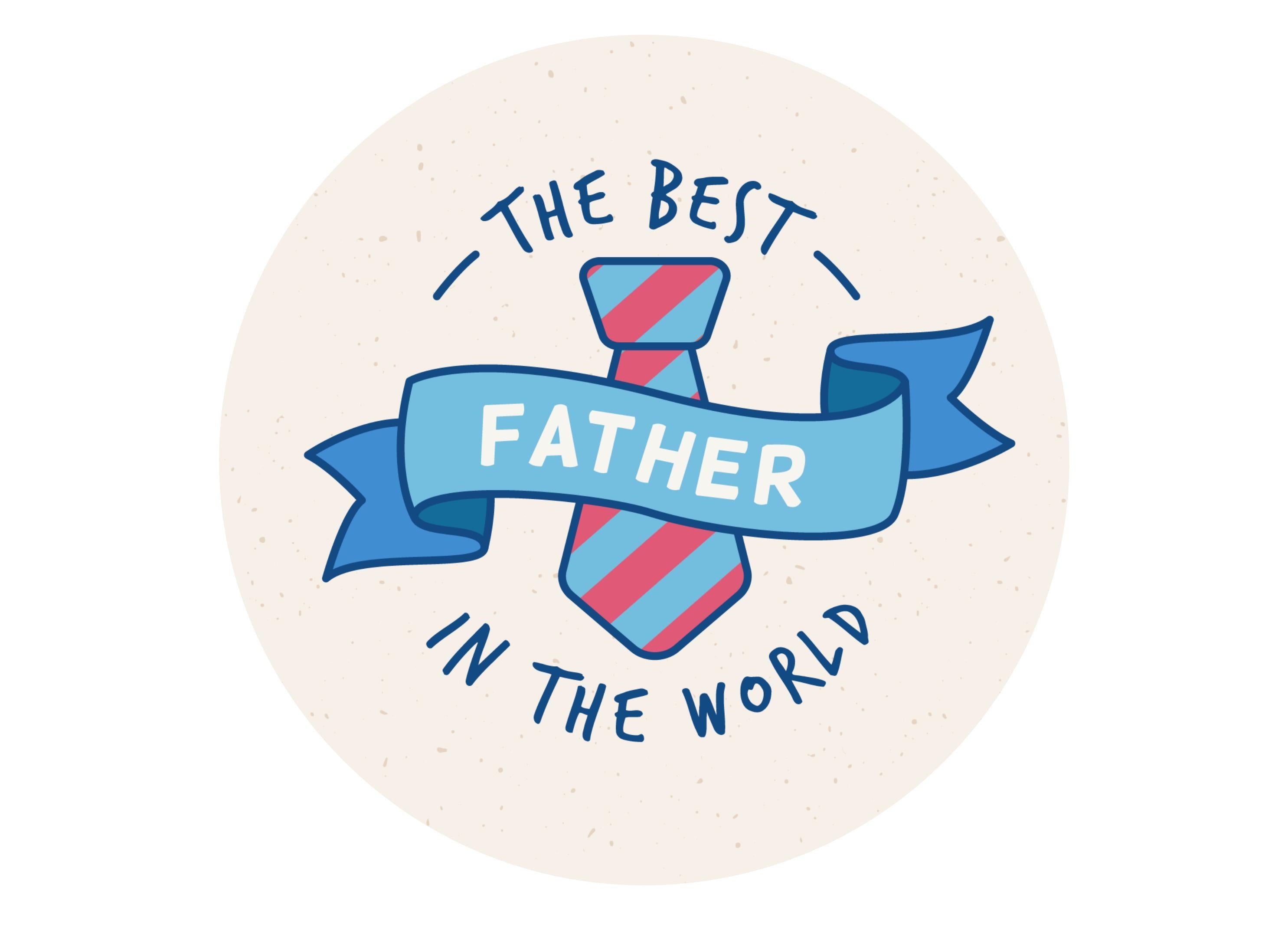 Large round cake topper with images for Father's Day