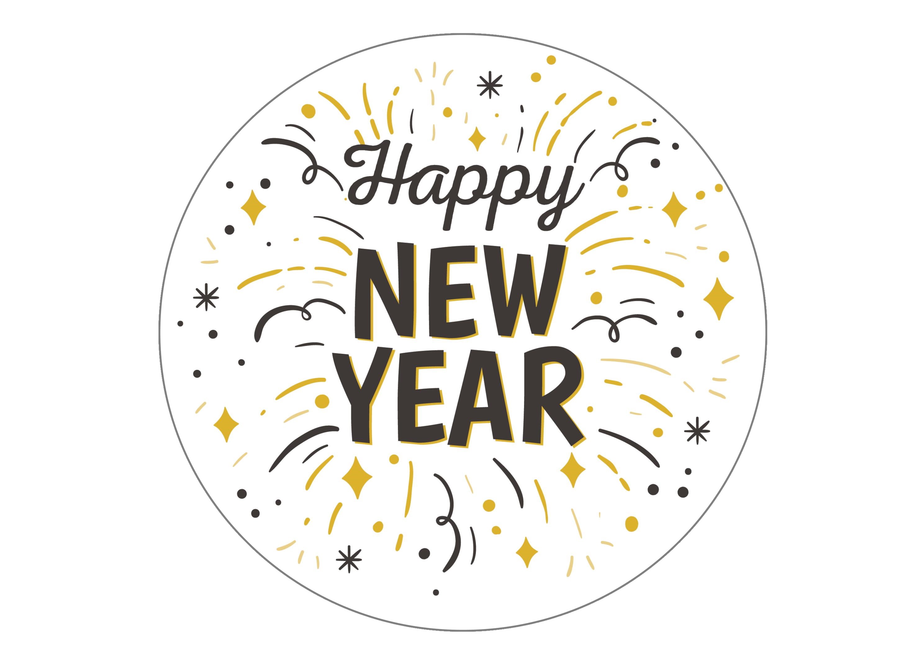 HappyNewYear2022BlackandGoldlargecaketopper edible cake toppers | happy new year 2026 black and gold | edibilis