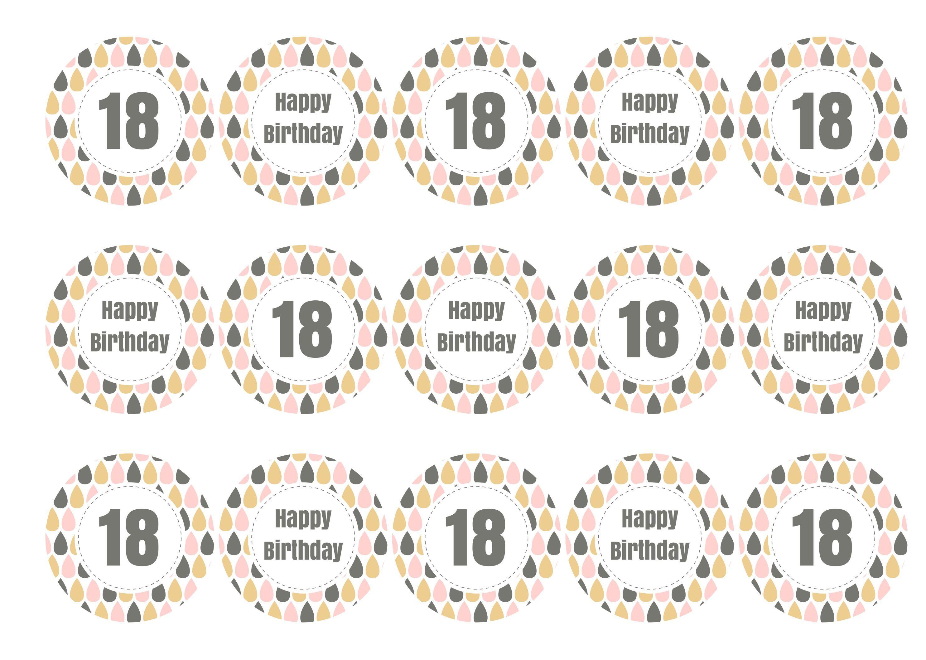 Edible cupcake toppers for an 18th birthday