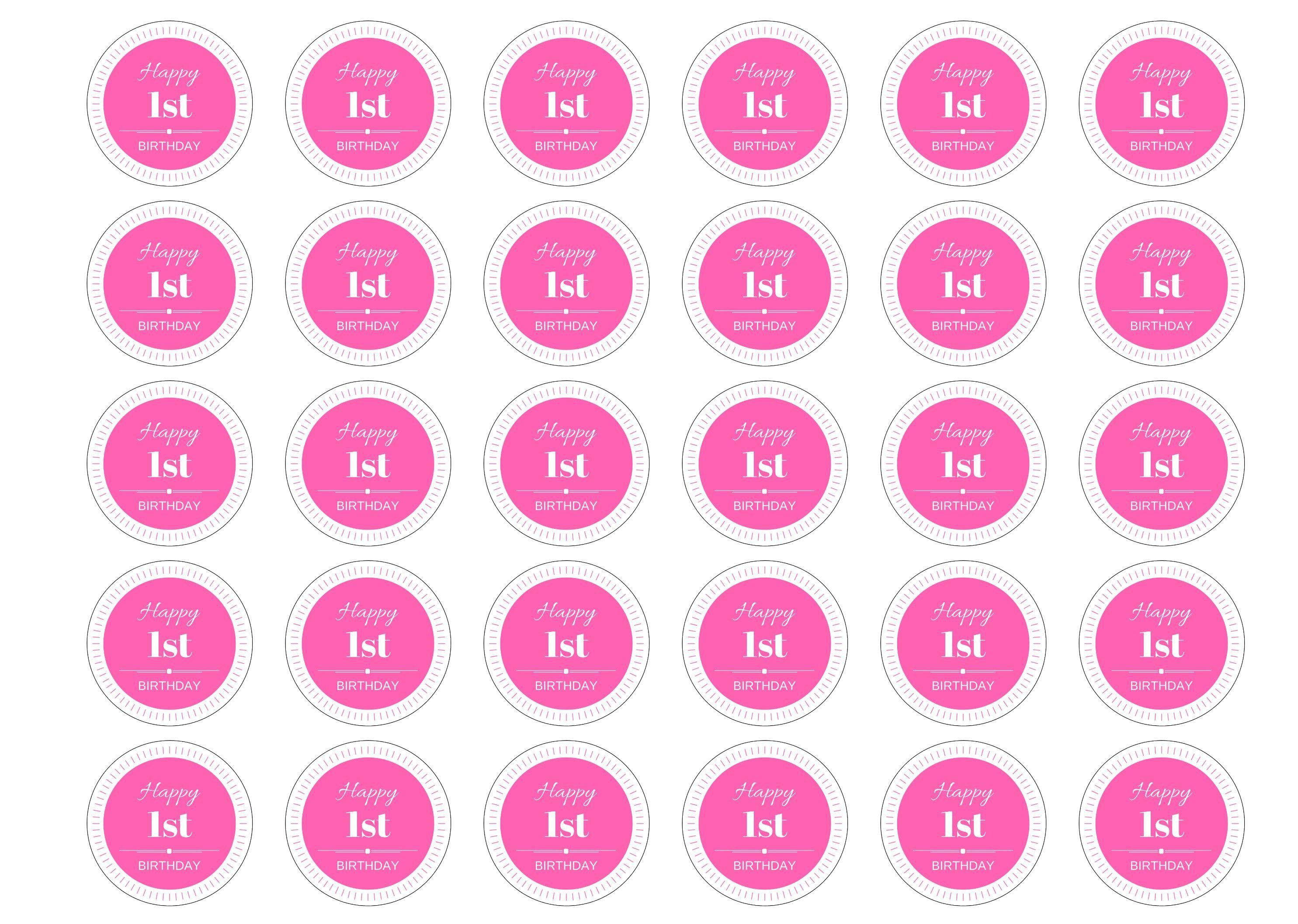 38mm printed edible cupcake toppers
