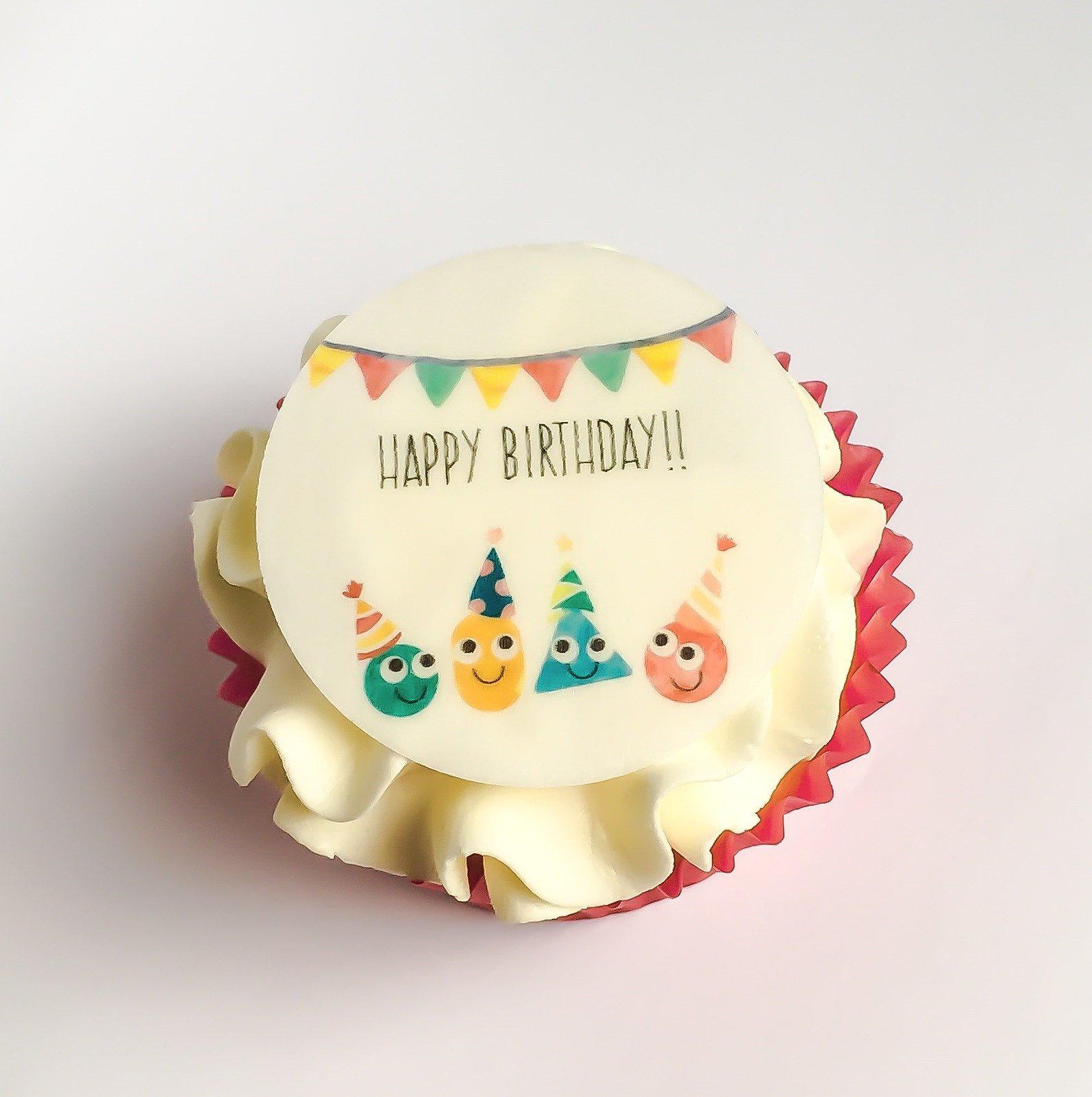 Cute happy birthday cupcake toppers