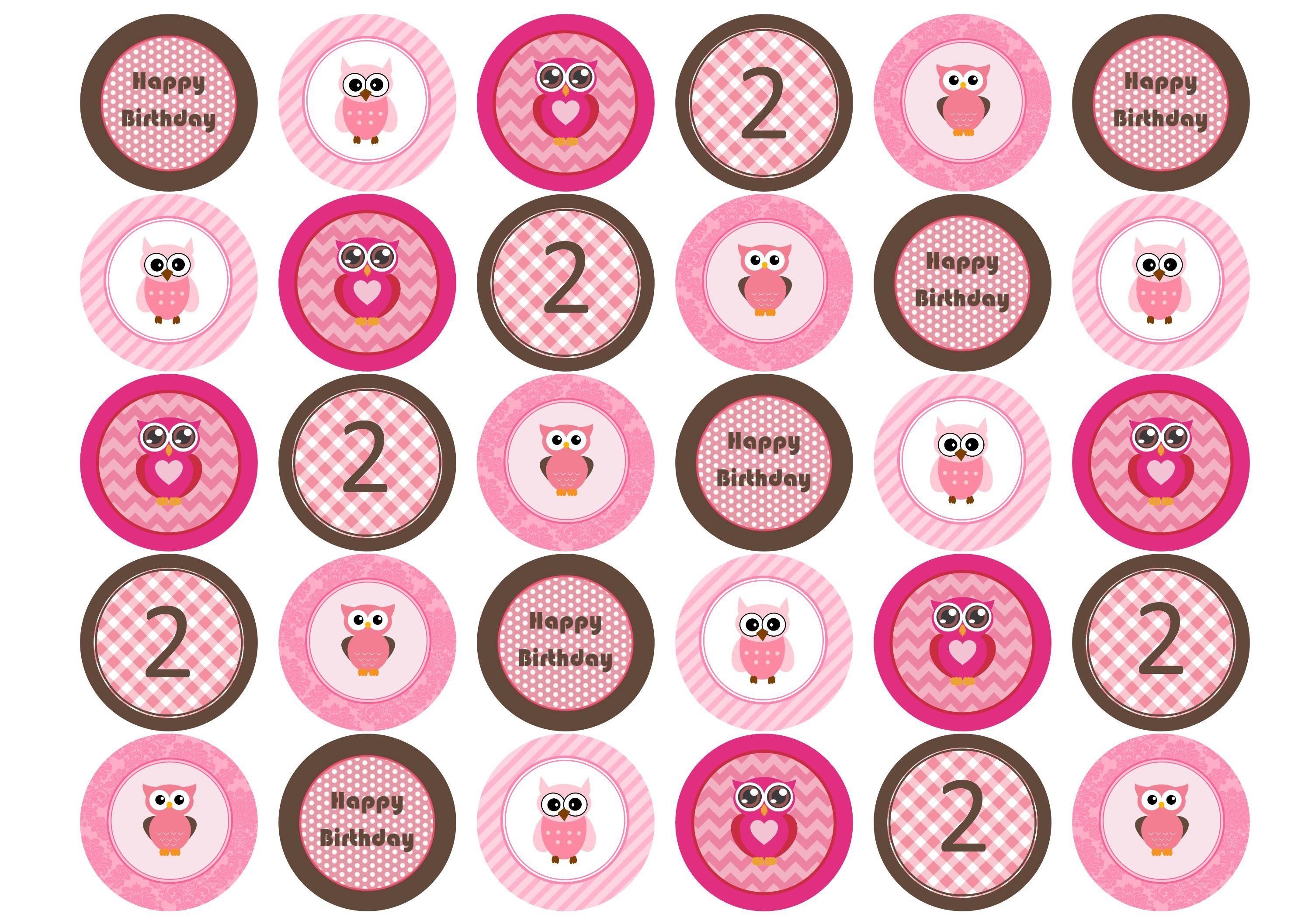 38mm printed edible cupcake toppers